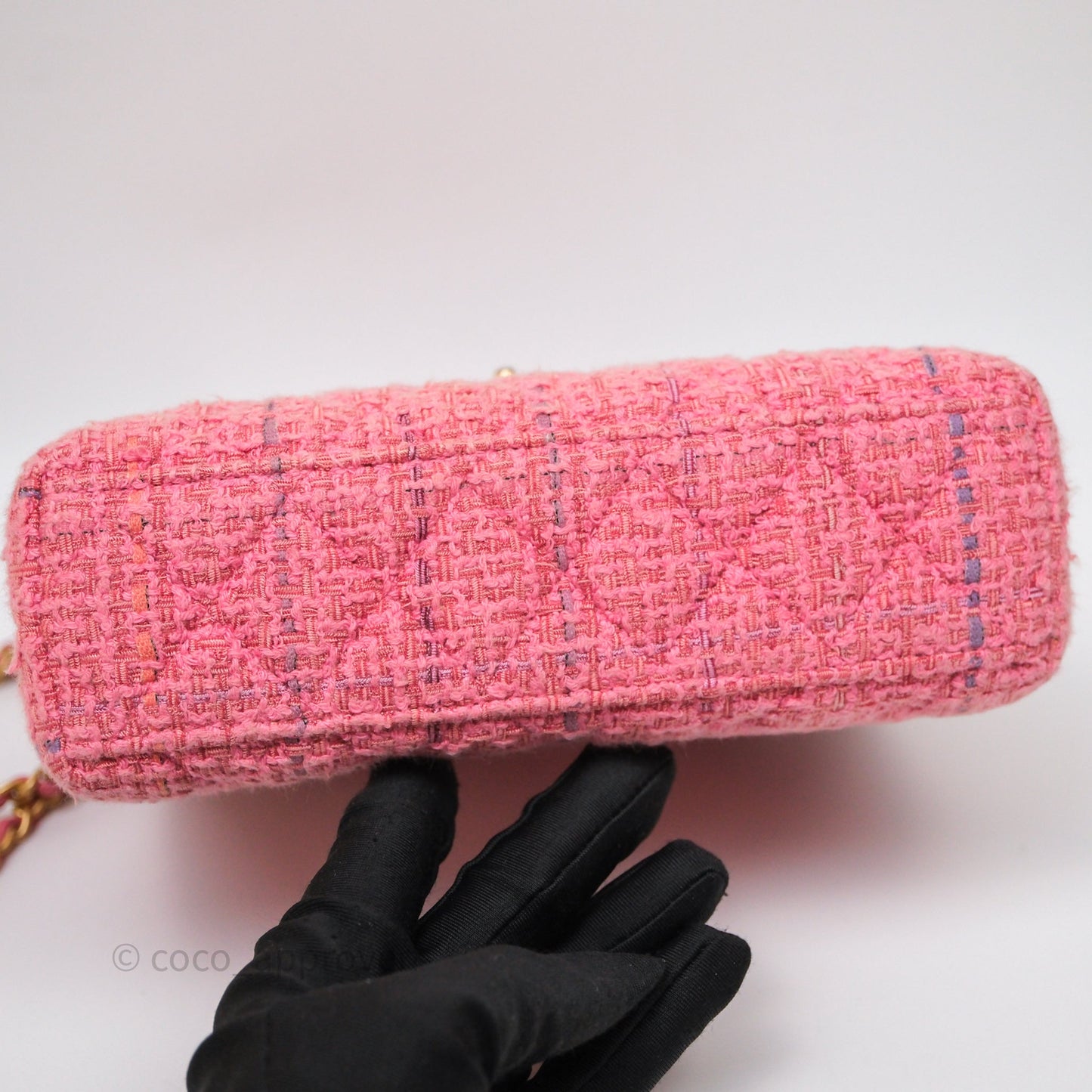 Chanel Kelly Bag Pink Tweed Aged Gold Hardware
