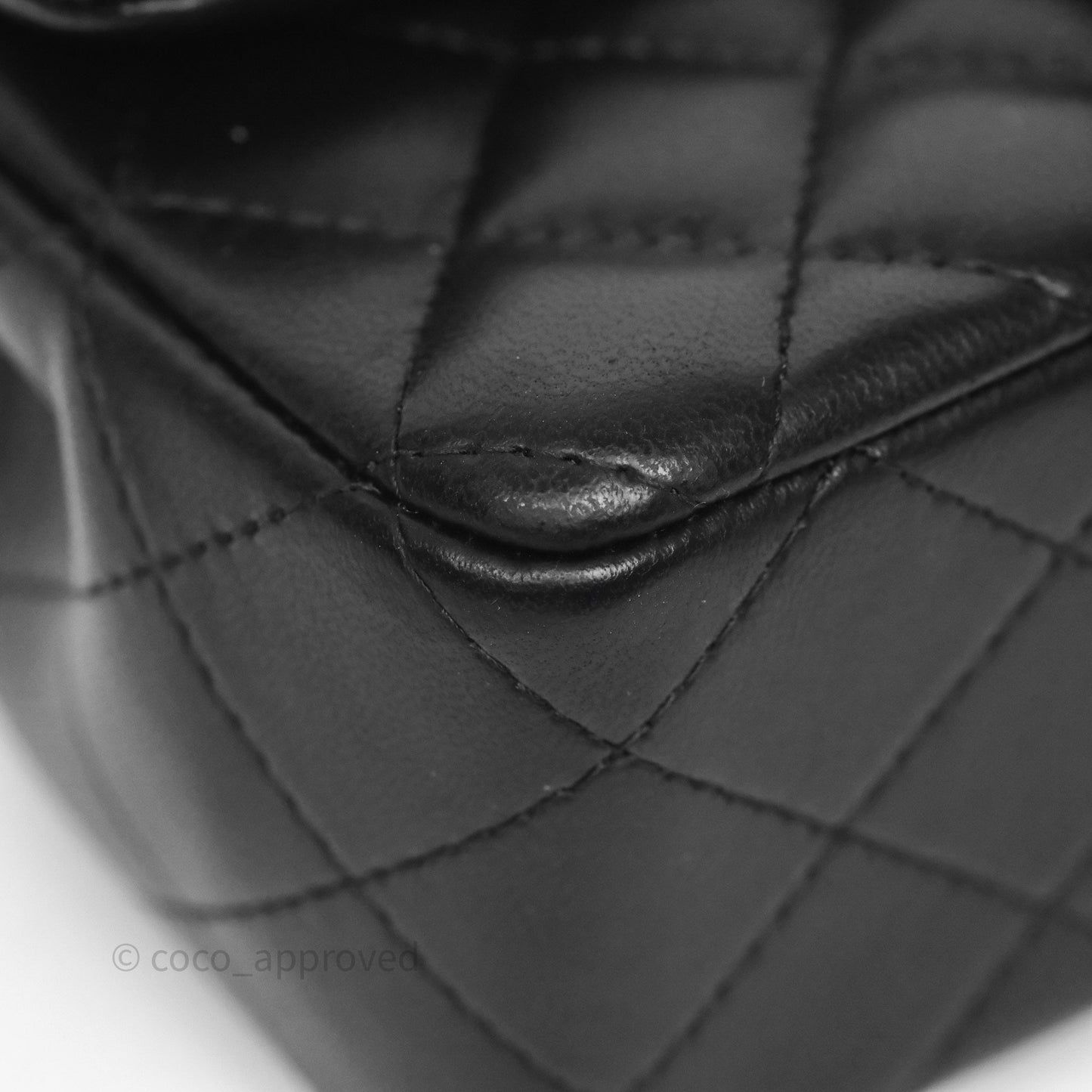 Chanel Quilted Mini Rectangular Black Lambskin Gold Hardware