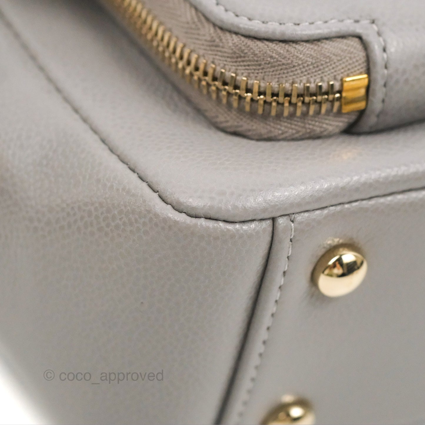 Chanel Quilted Medium Business Affinity Flap Grey Caviar Gold Hardware