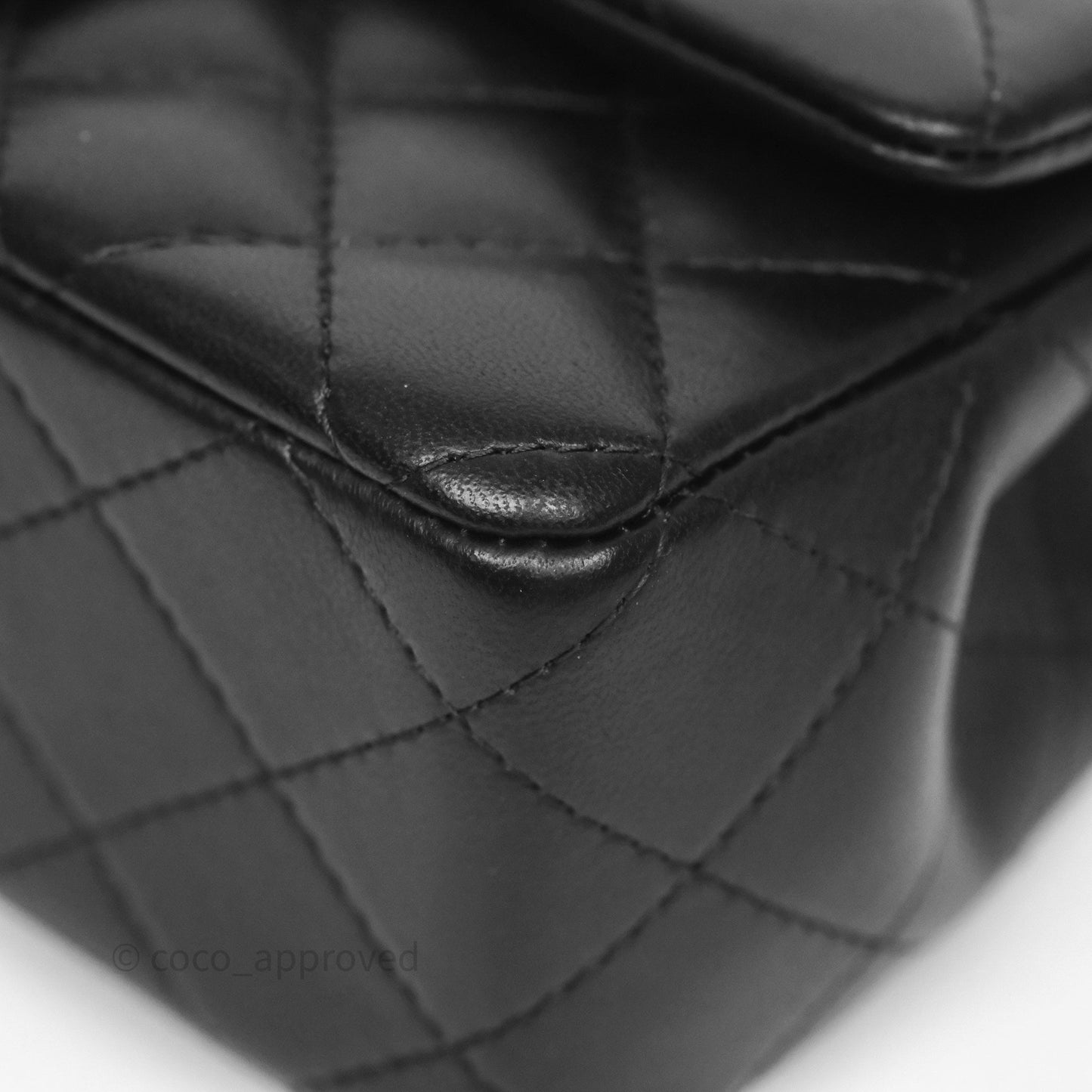 Chanel Quilted Mini Rectangular Black Lambskin Gold Hardware
