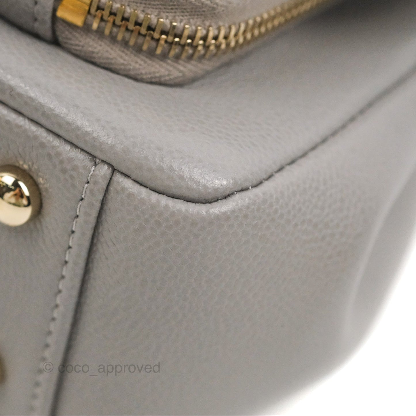 Chanel Quilted Medium Business Affinity Flap Grey Caviar Gold Hardware