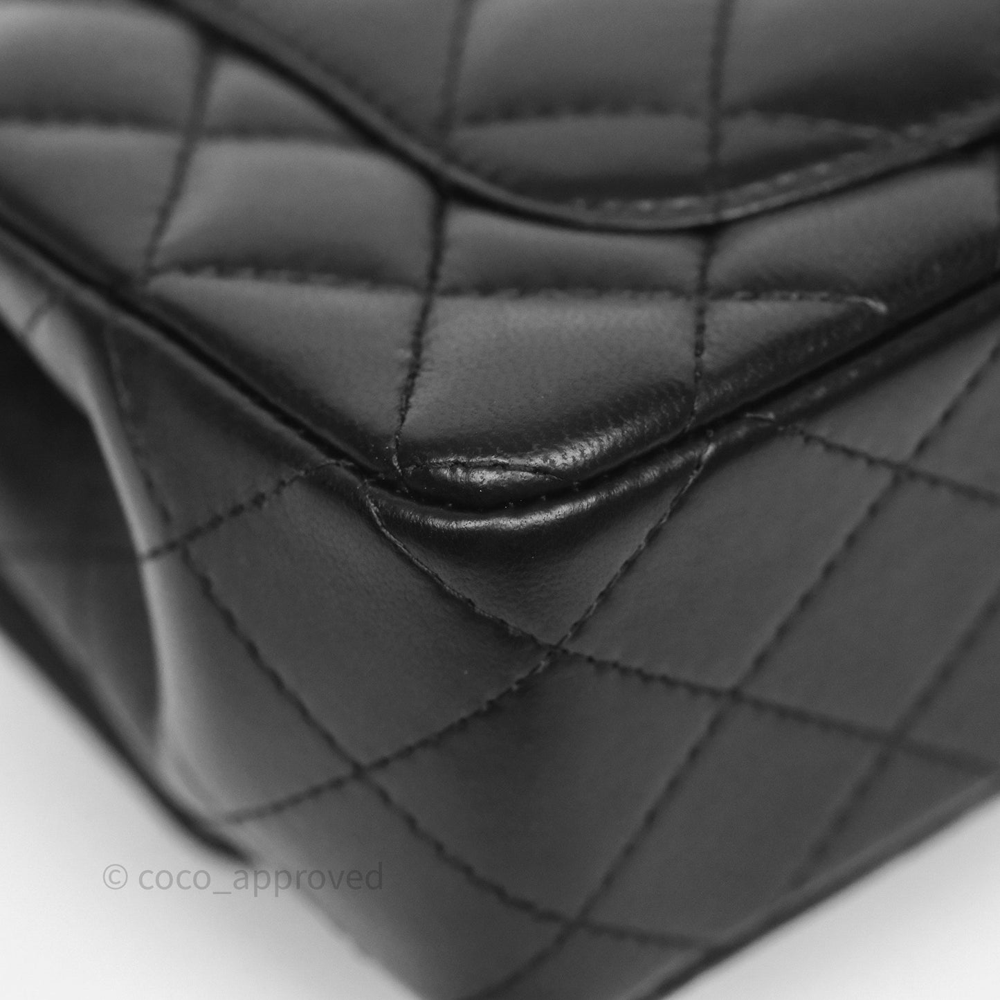Chanel Quilted Mini Rectangular Black Lambskin Gold Hardware
