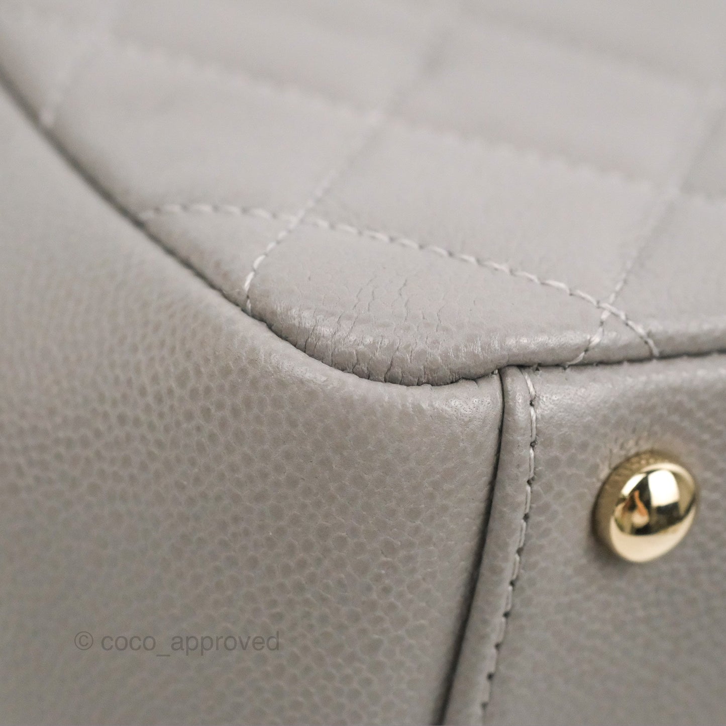 Chanel Quilted Medium Business Affinity Flap Grey Caviar Gold Hardware
