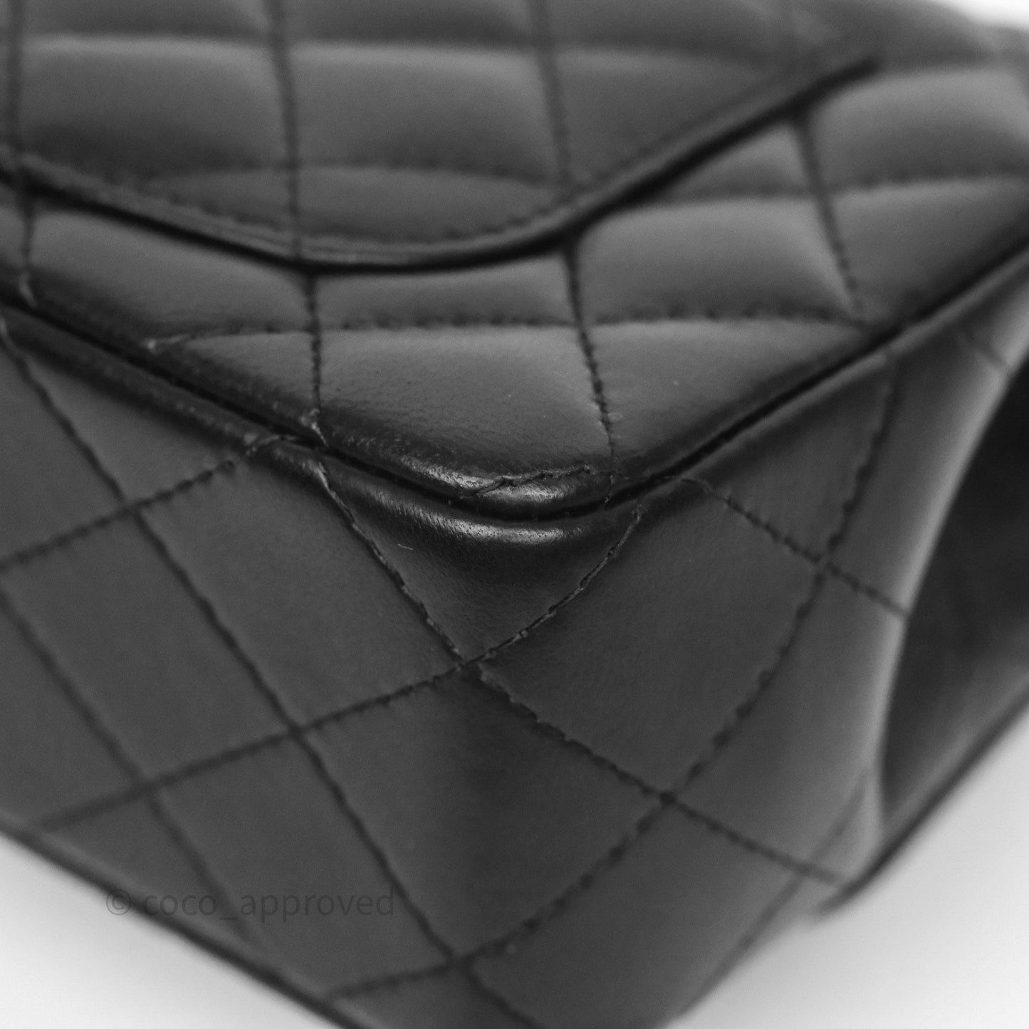 Chanel Quilted Mini Rectangular Black Lambskin Gold Hardware