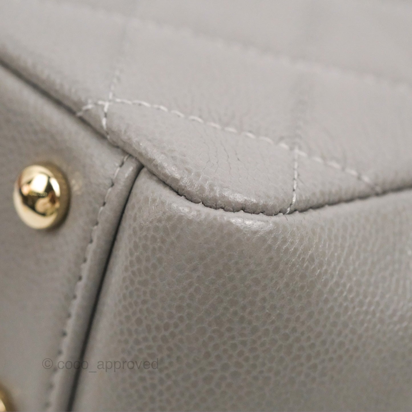 Chanel Quilted Medium Business Affinity Flap Grey Caviar Gold Hardware
