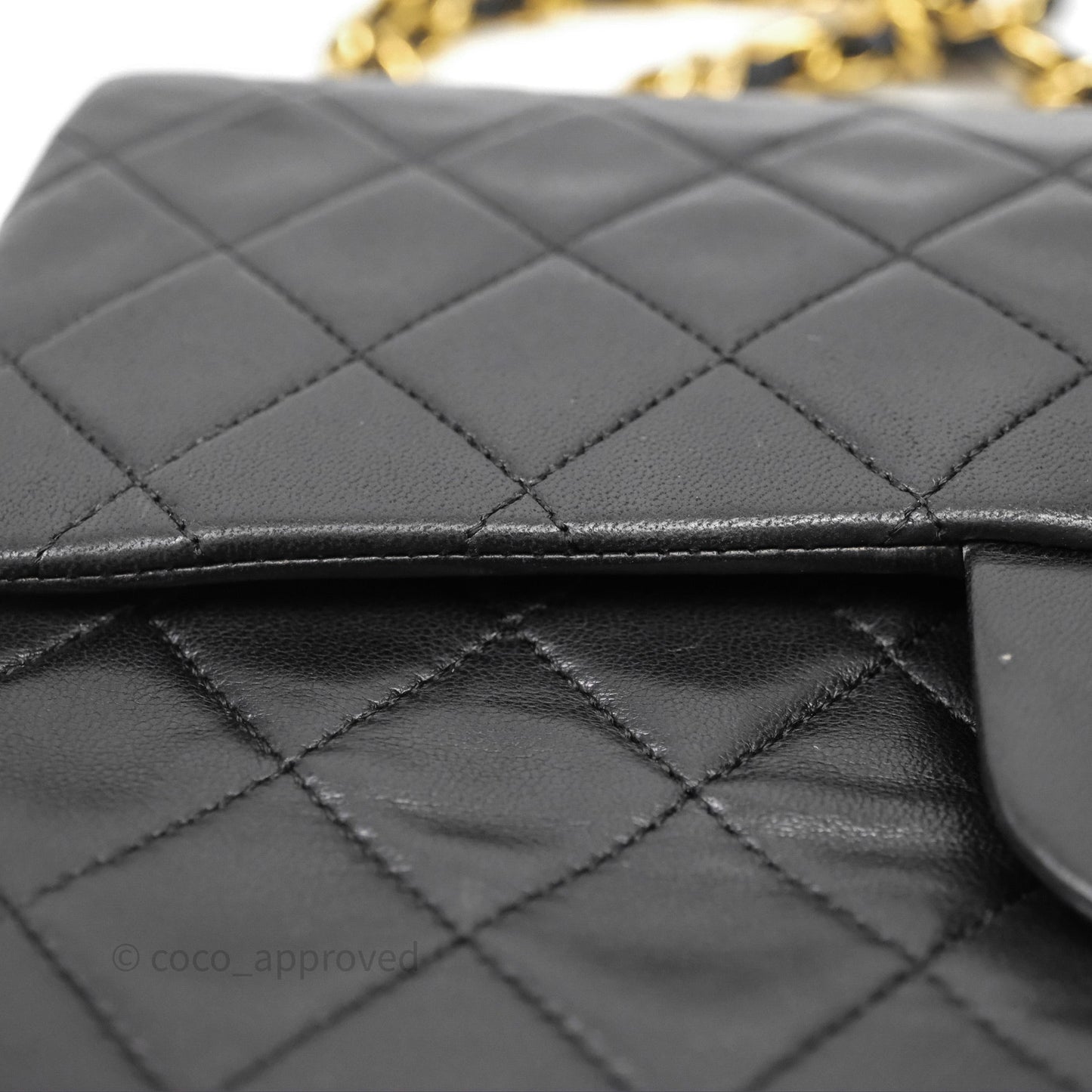 Chanel Classic Vintage Double Flap M/L Black Lambskin Gold Hardware