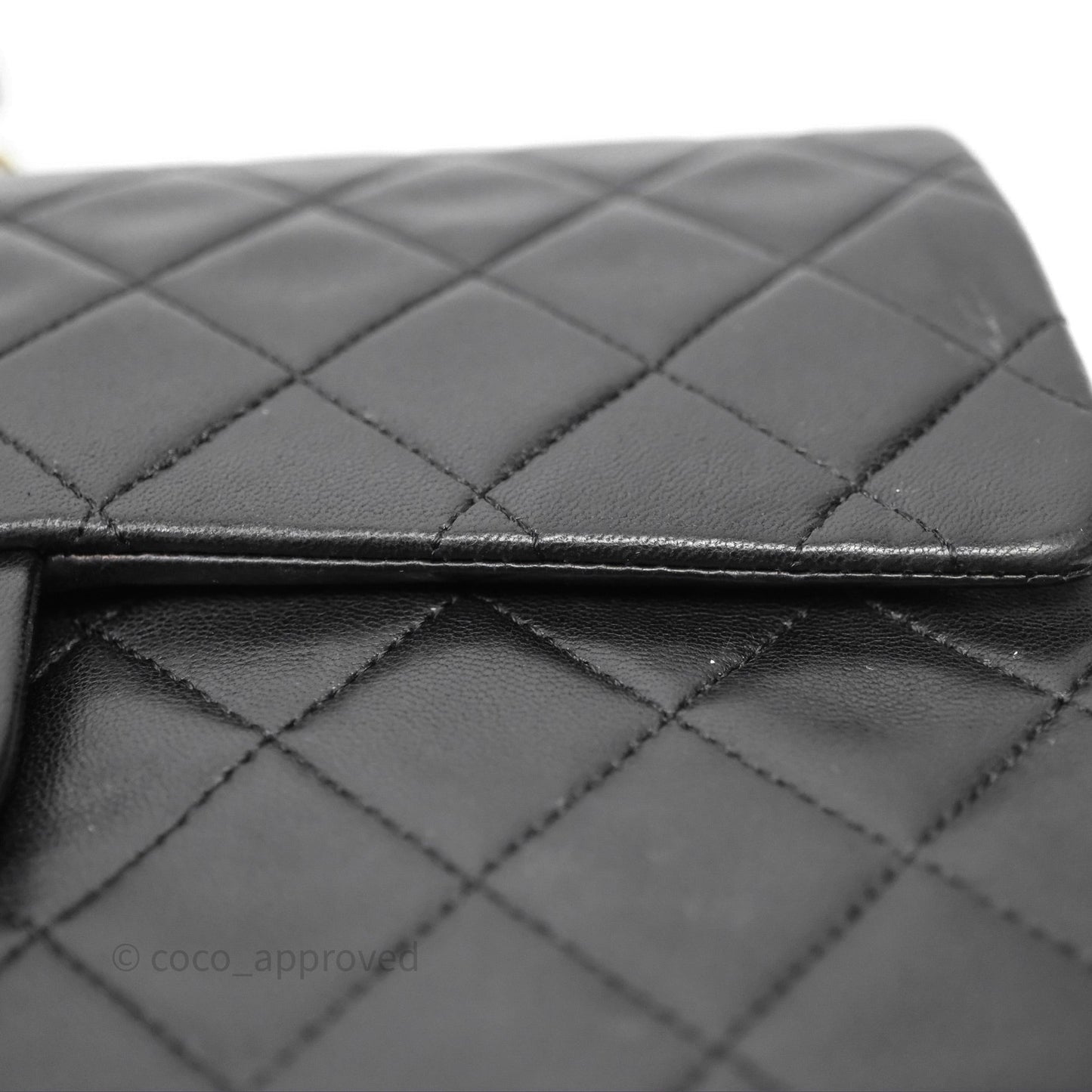 Chanel Classic Vintage Double Flap M/L Black Lambskin Gold Hardware