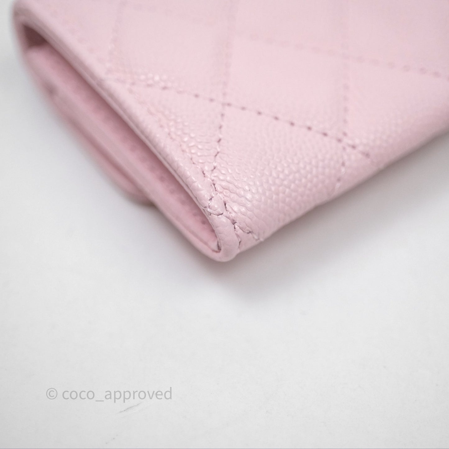 Chanel Quilted Flap Card Holder Light Pink Caviar Gold Hardware