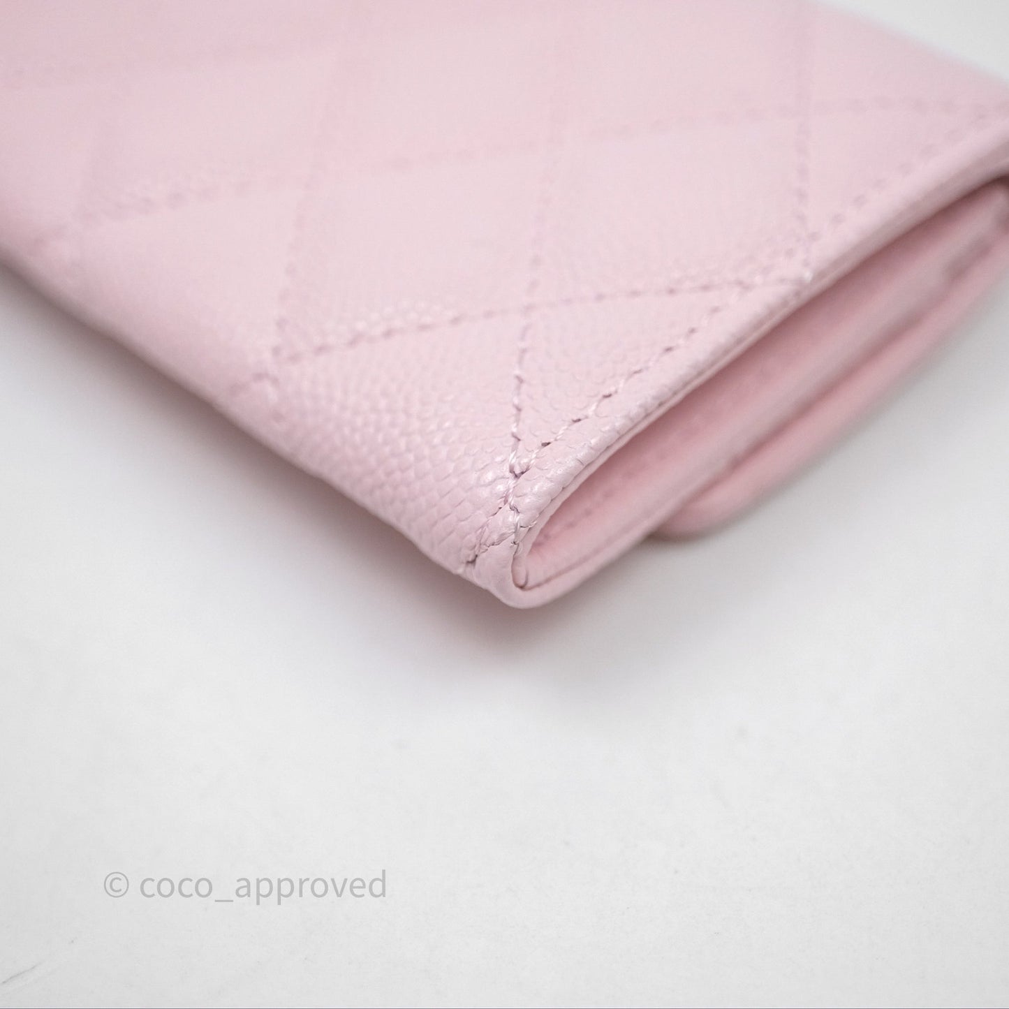 Chanel Quilted Flap Card Holder Light Pink Caviar Gold Hardware