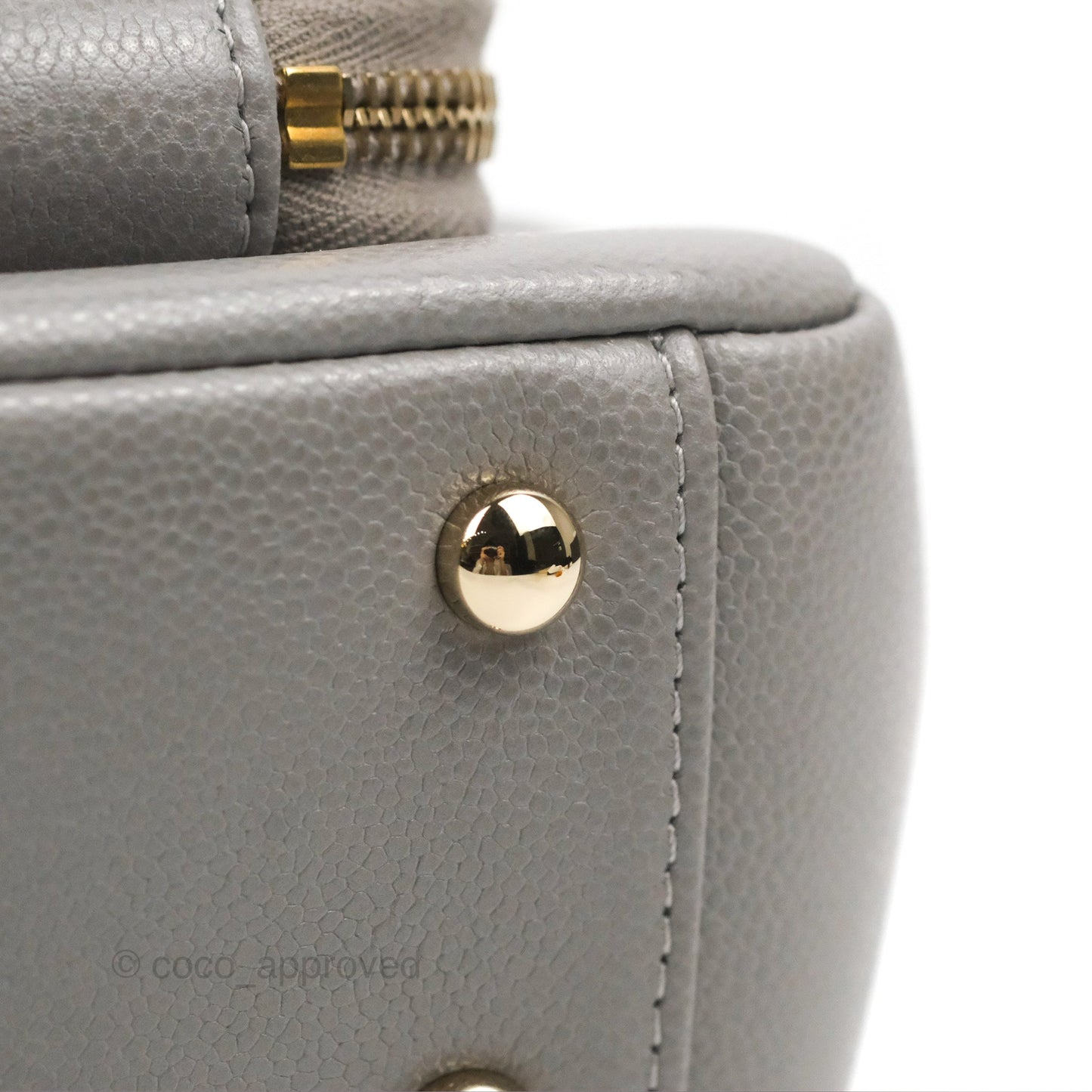 Chanel Quilted Medium Business Affinity Flap Grey Caviar Gold Hardware