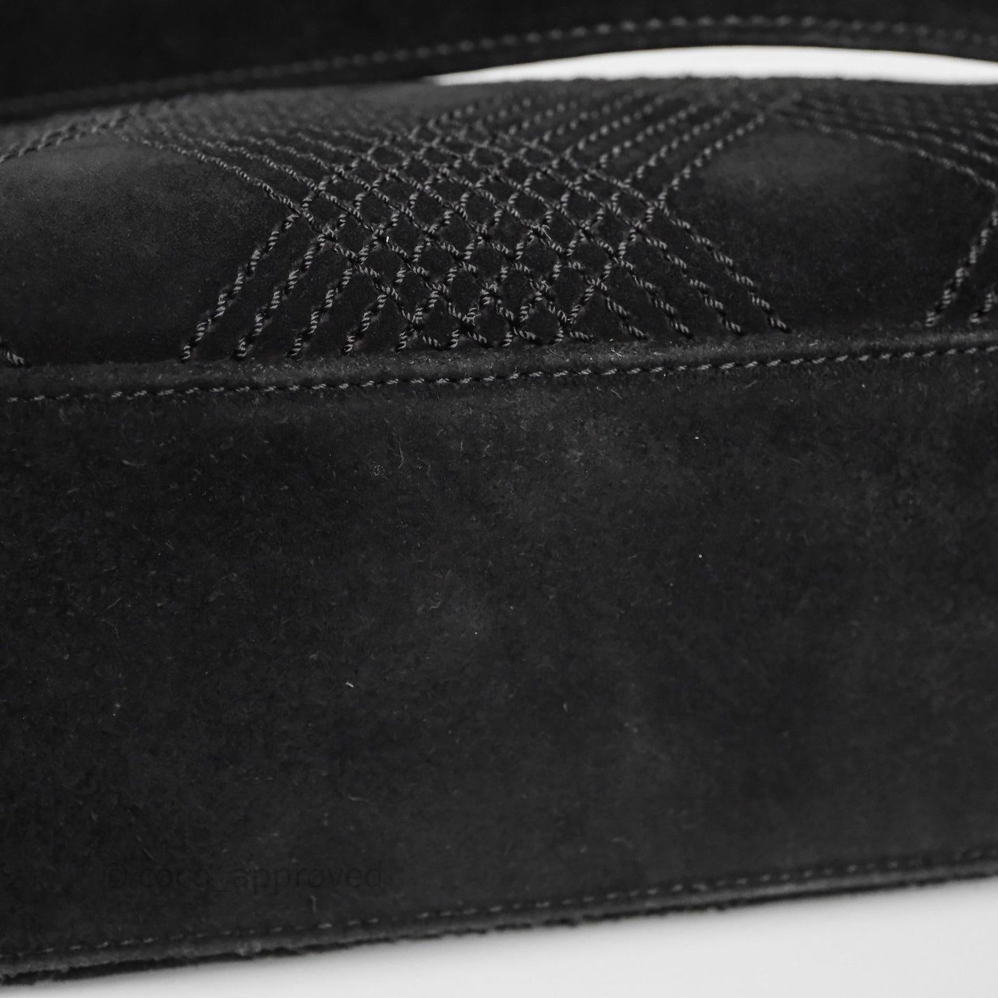 Chanel Vintage Shoulder Bag Quilted Black Suede Aged Gold Hardware