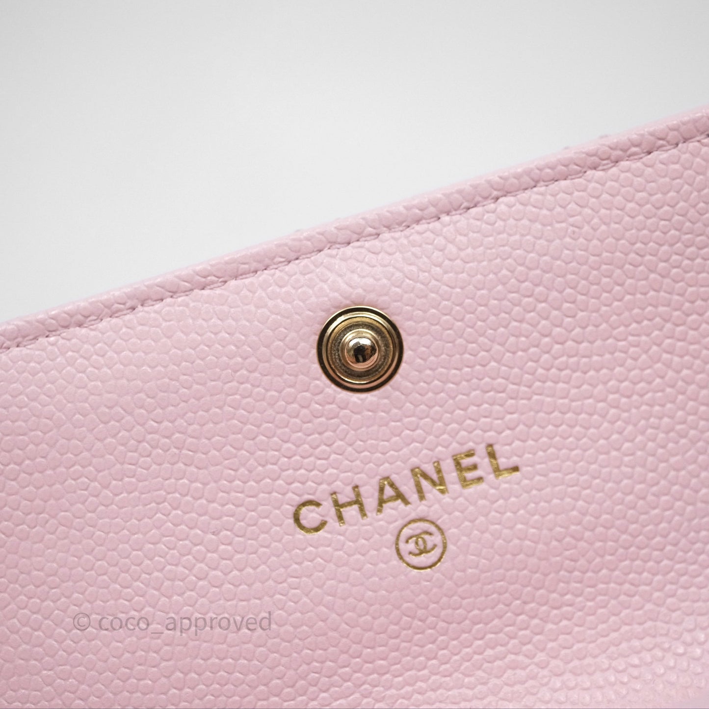Chanel Quilted Flap Card Holder Light Pink Caviar Gold Hardware