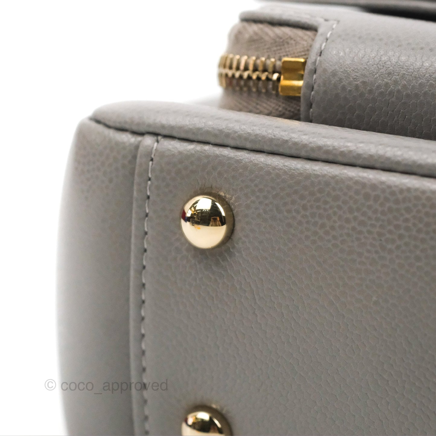 Chanel Quilted Medium Business Affinity Flap Grey Caviar Gold Hardware
