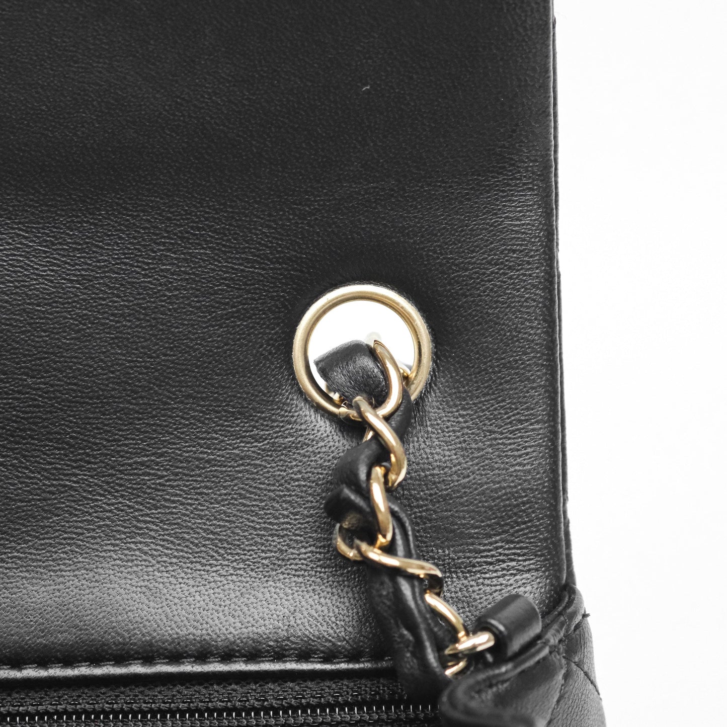 Chanel Quilted Mini Rectangular Black Lambskin Gold Hardware