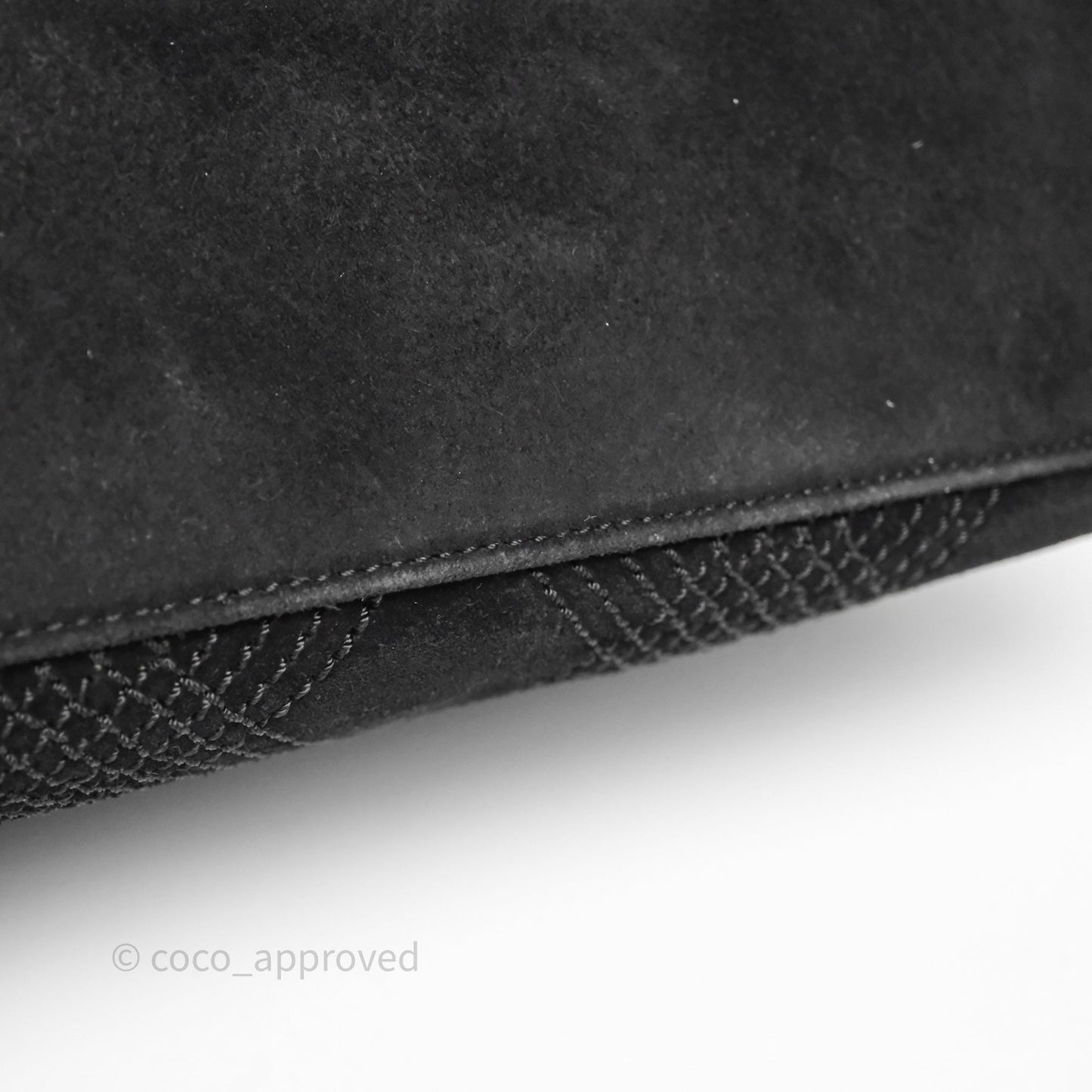 Chanel Vintage Shoulder Bag Quilted Black Suede Aged Gold Hardware