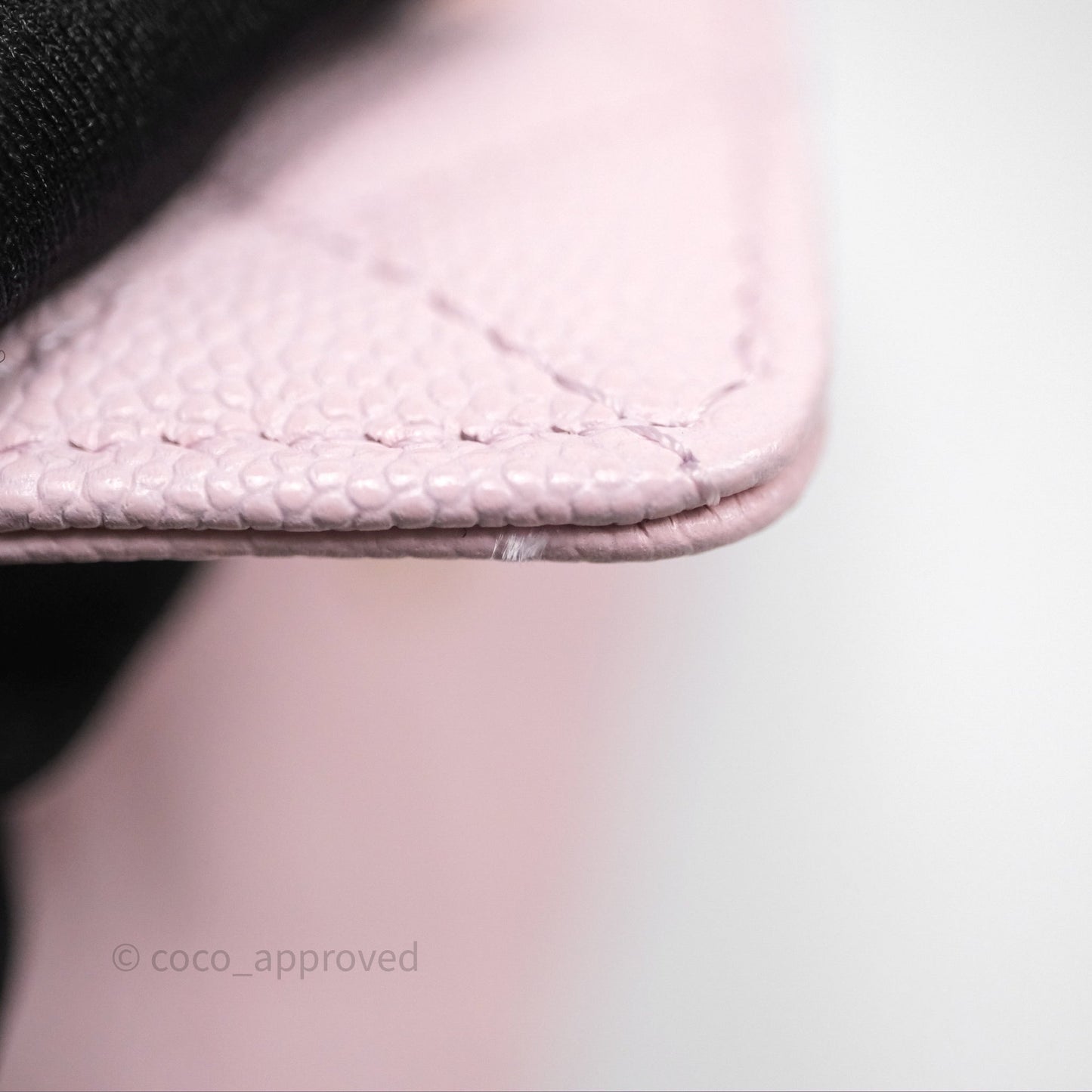Chanel Quilted Flap Card Holder Light Pink Caviar Gold Hardware
