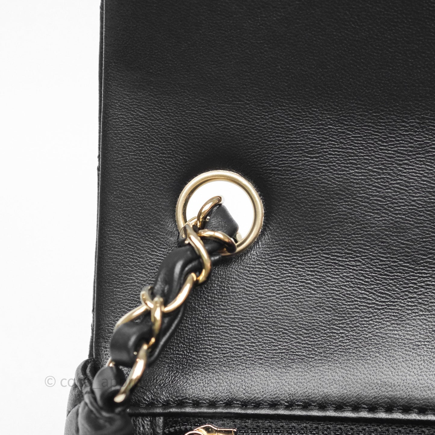 Chanel Quilted Mini Rectangular Black Lambskin Gold Hardware