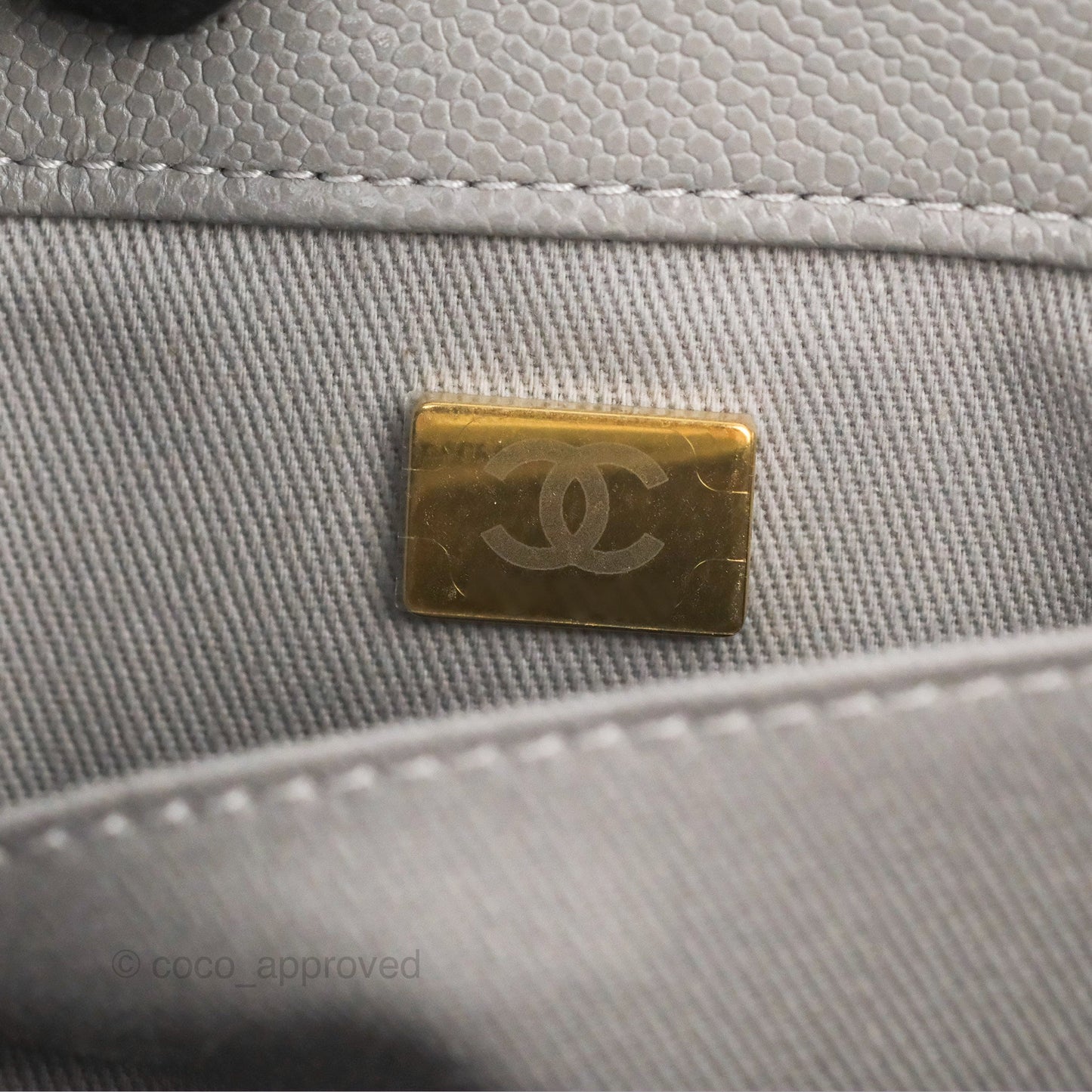 Chanel Quilted Medium Business Affinity Flap Grey Caviar Gold Hardware