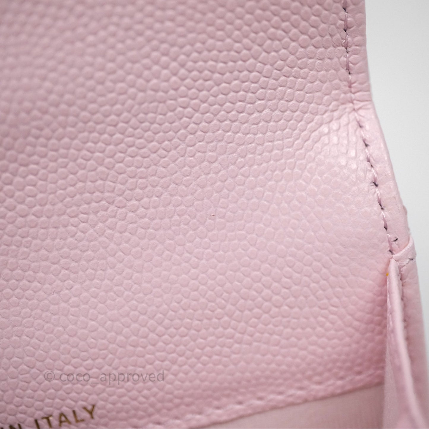 Chanel Quilted Flap Card Holder Light Pink Caviar Gold Hardware