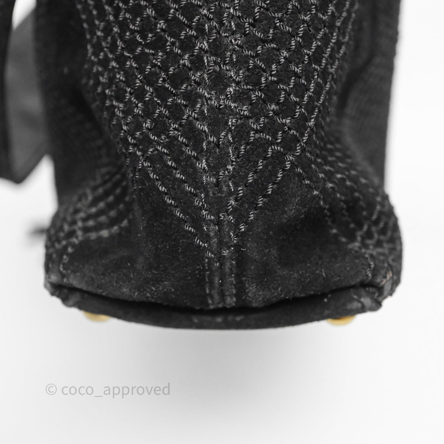Chanel Vintage Shoulder Bag Quilted Black Suede Aged Gold Hardware