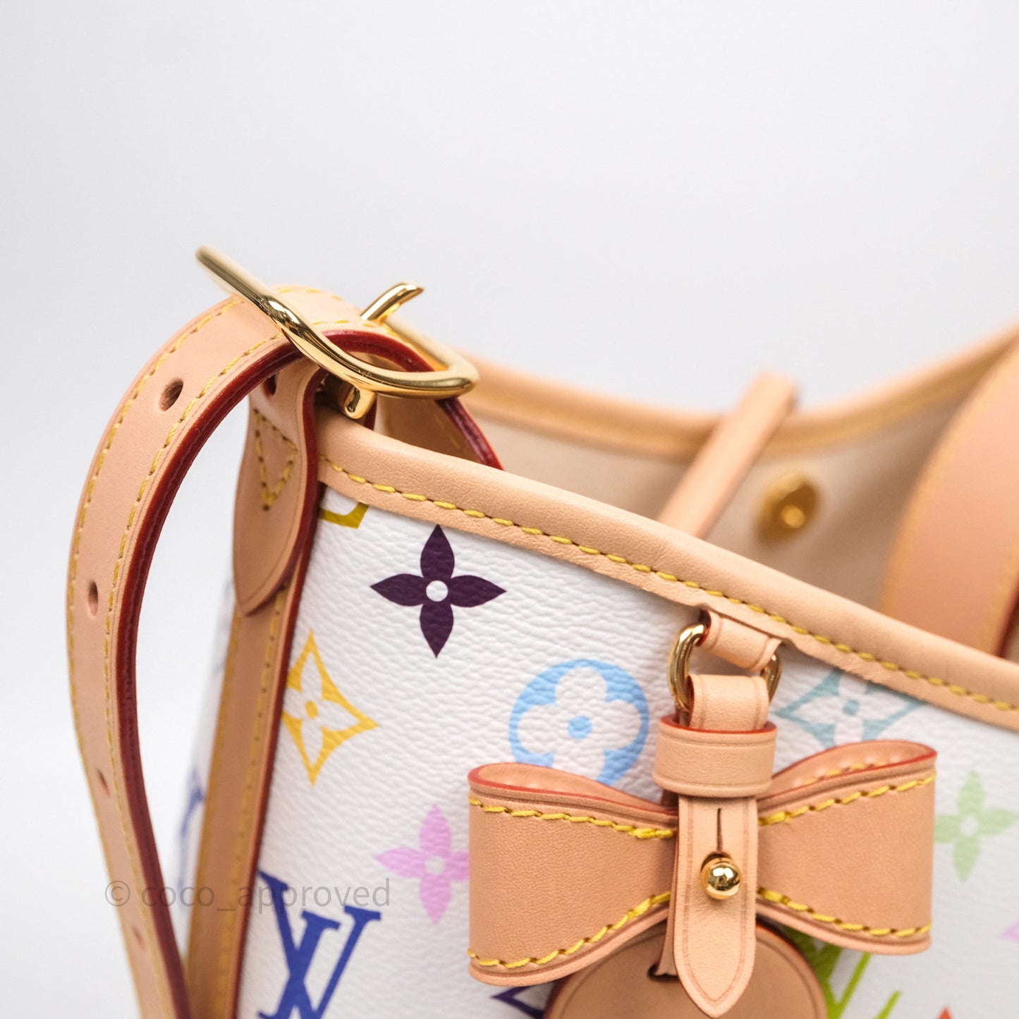 Louis Vuitton x Takashi Murakami CarryAll PM White Rainbow