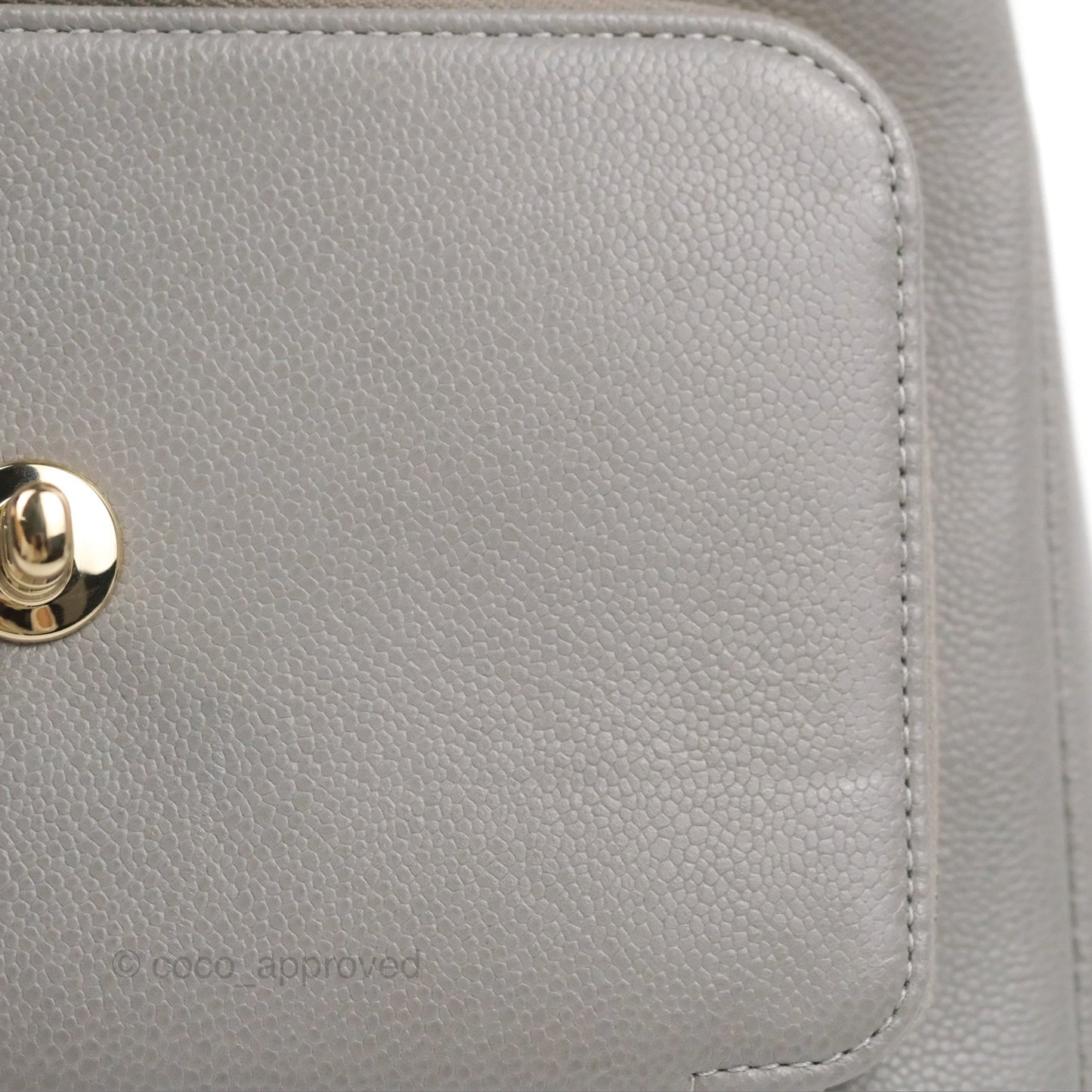 Chanel Quilted Medium Business Affinity Flap Grey Caviar Gold Hardware