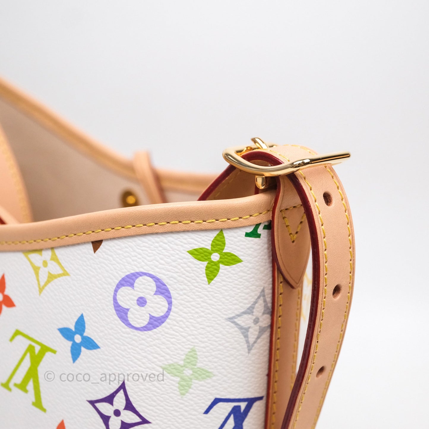 Louis Vuitton x Takashi Murakami CarryAll PM White Rainbow
