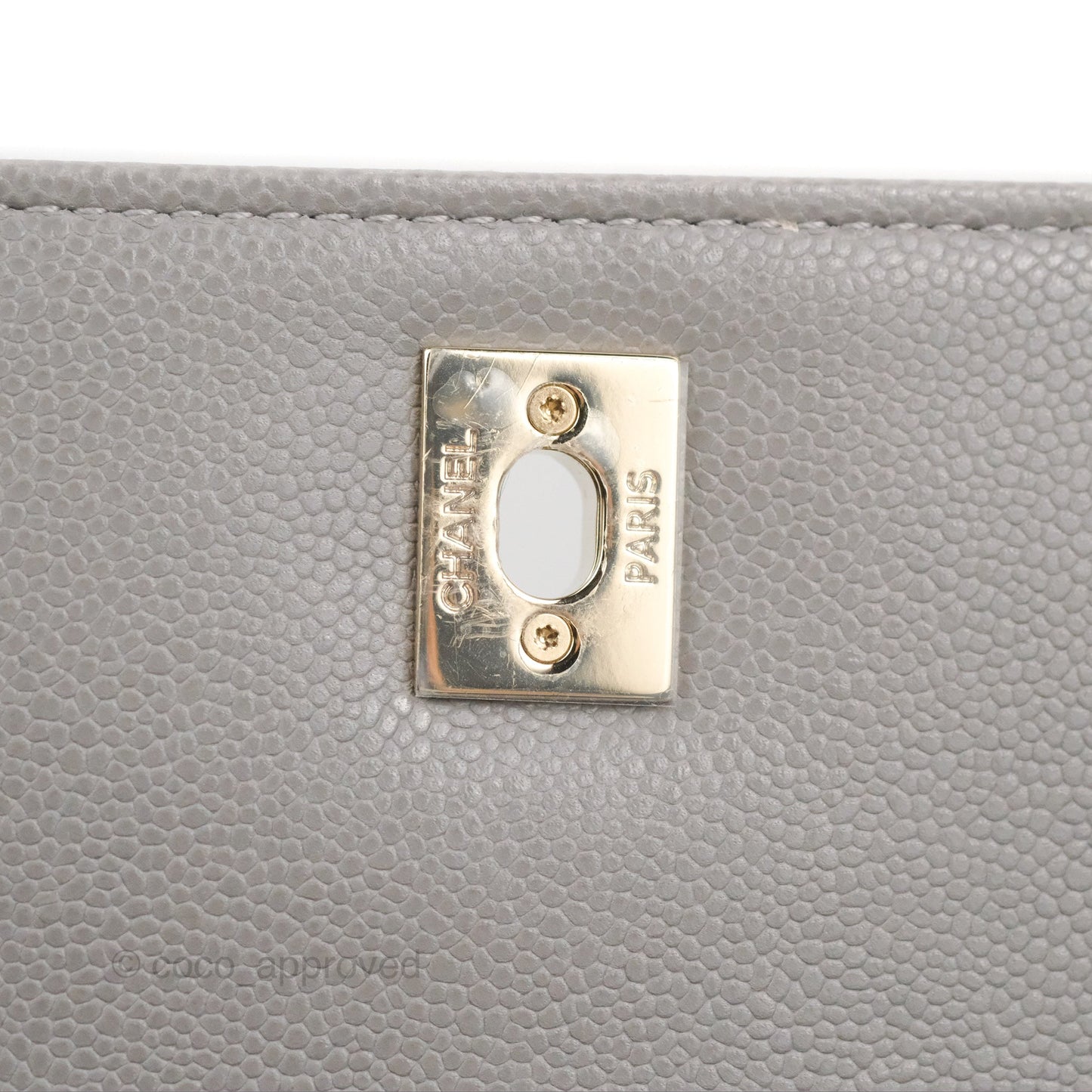 Chanel Quilted Medium Business Affinity Flap Grey Caviar Gold Hardware