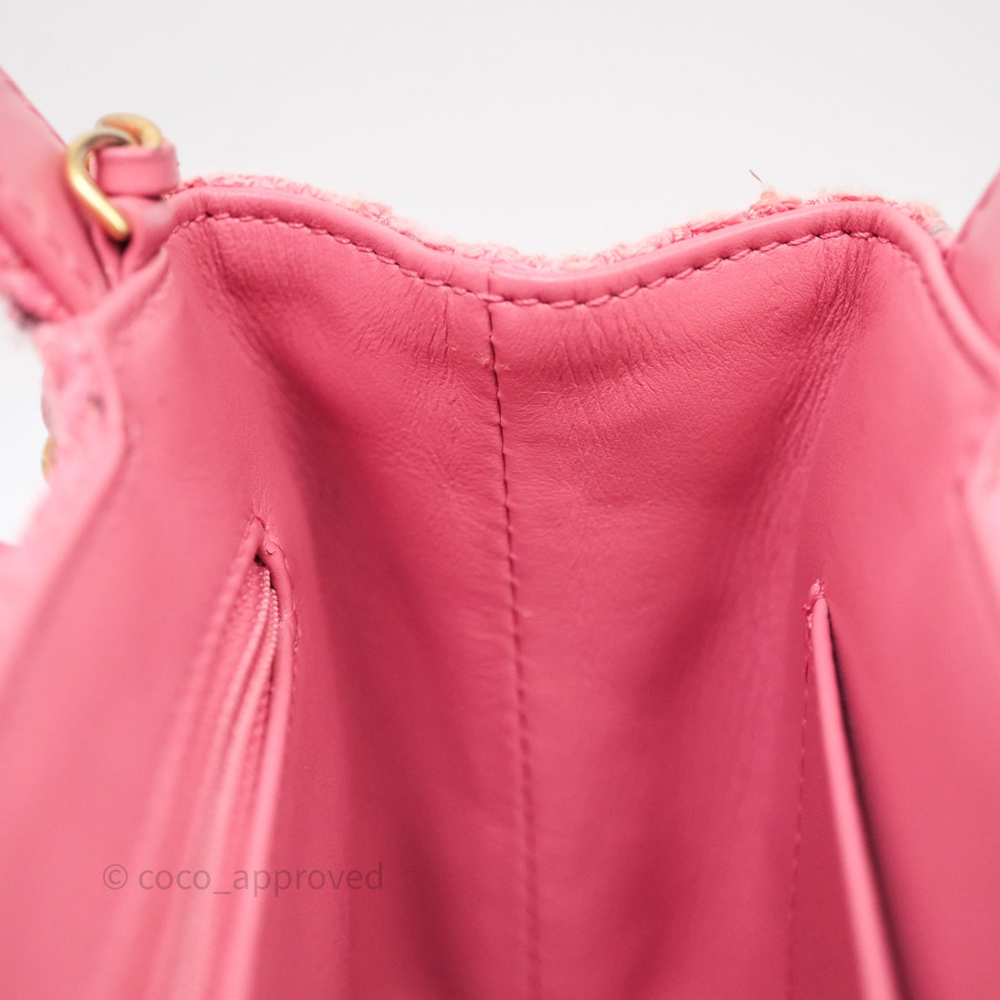 Chanel Kelly Bag Pink Tweed Aged Gold Hardware