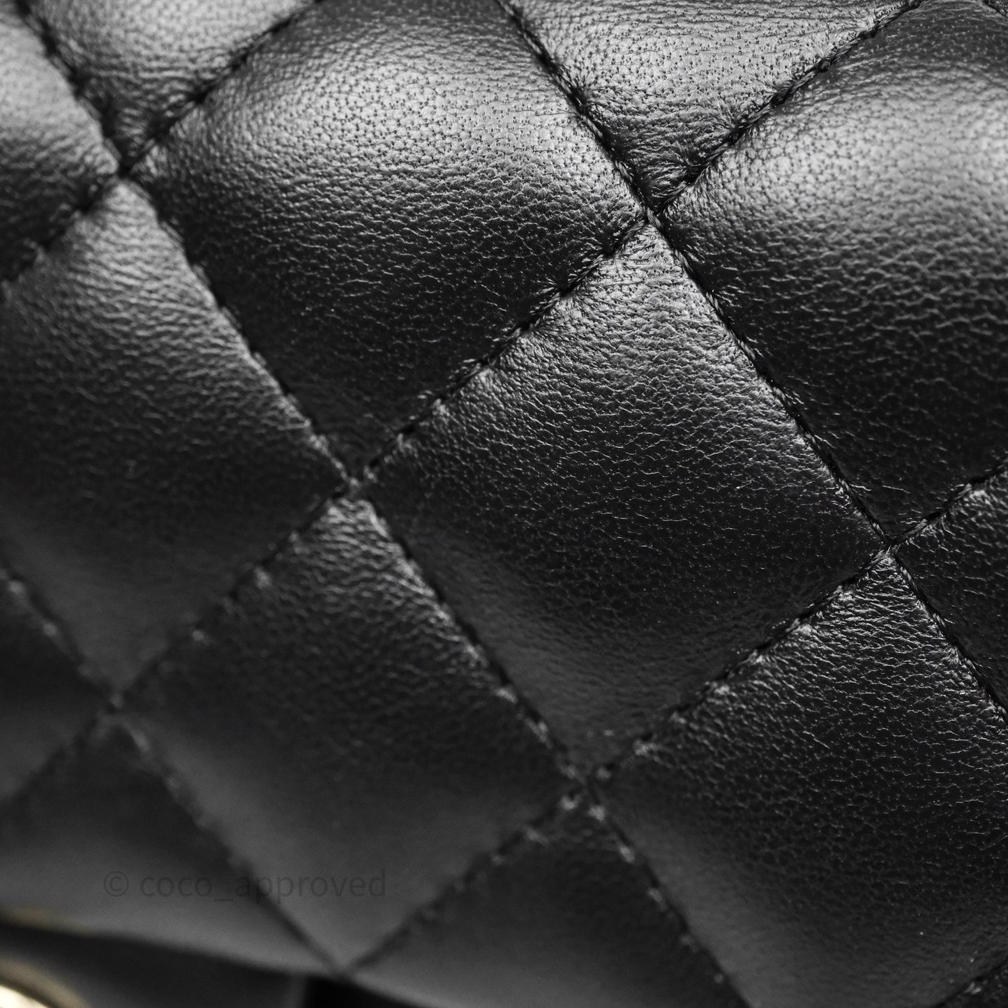 Chanel Quilted Mini Rectangular Black Lambskin Gold Hardware
