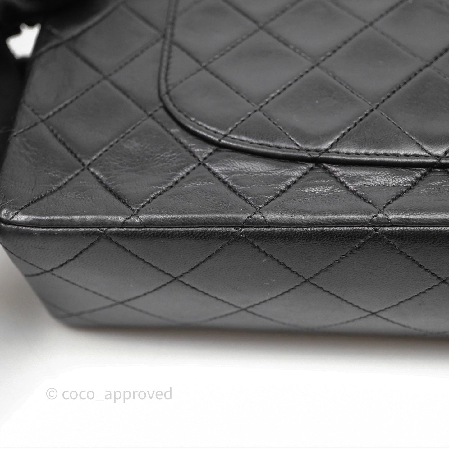 Chanel Classic Vintage Double Flap M/L Black Lambskin Gold Hardware