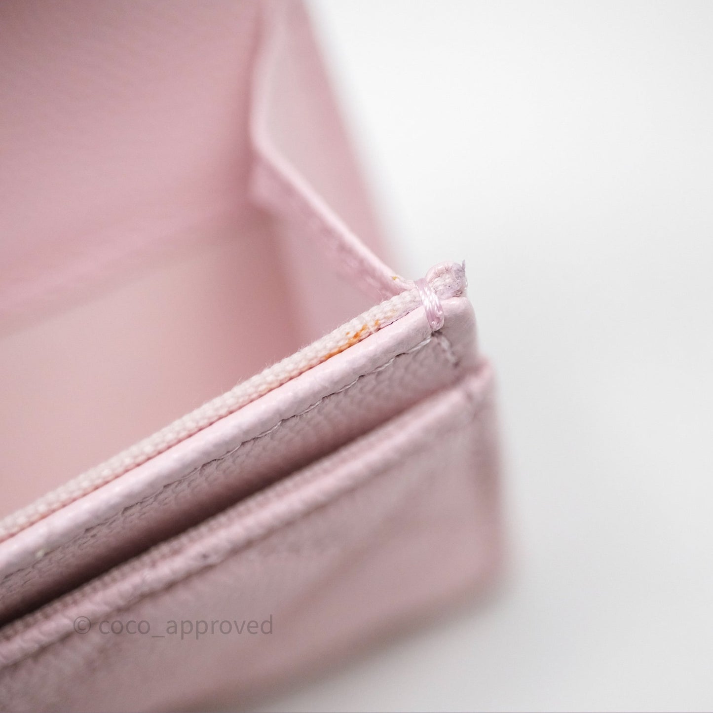 Chanel Quilted Flap Card Holder Light Pink Caviar Gold Hardware