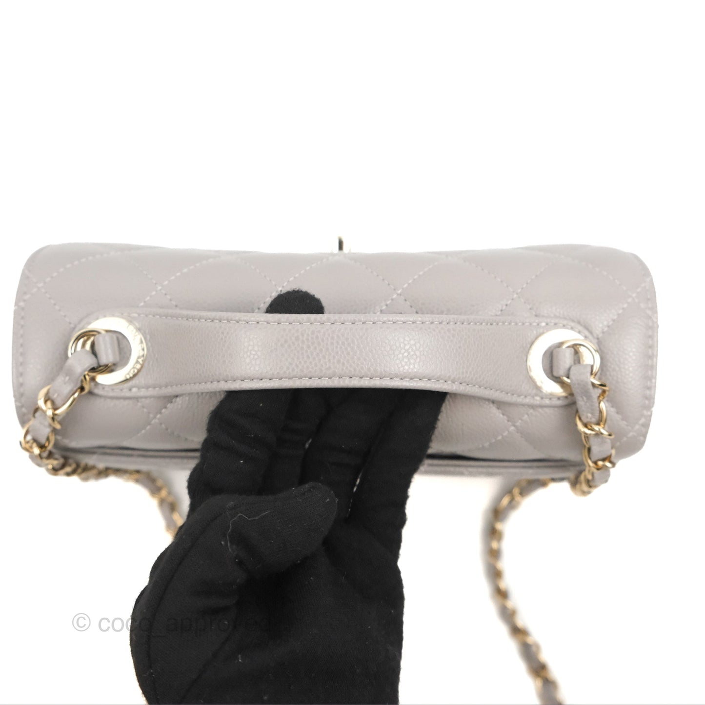 Chanel Quilted Medium Business Affinity Flap Grey Caviar Gold Hardware