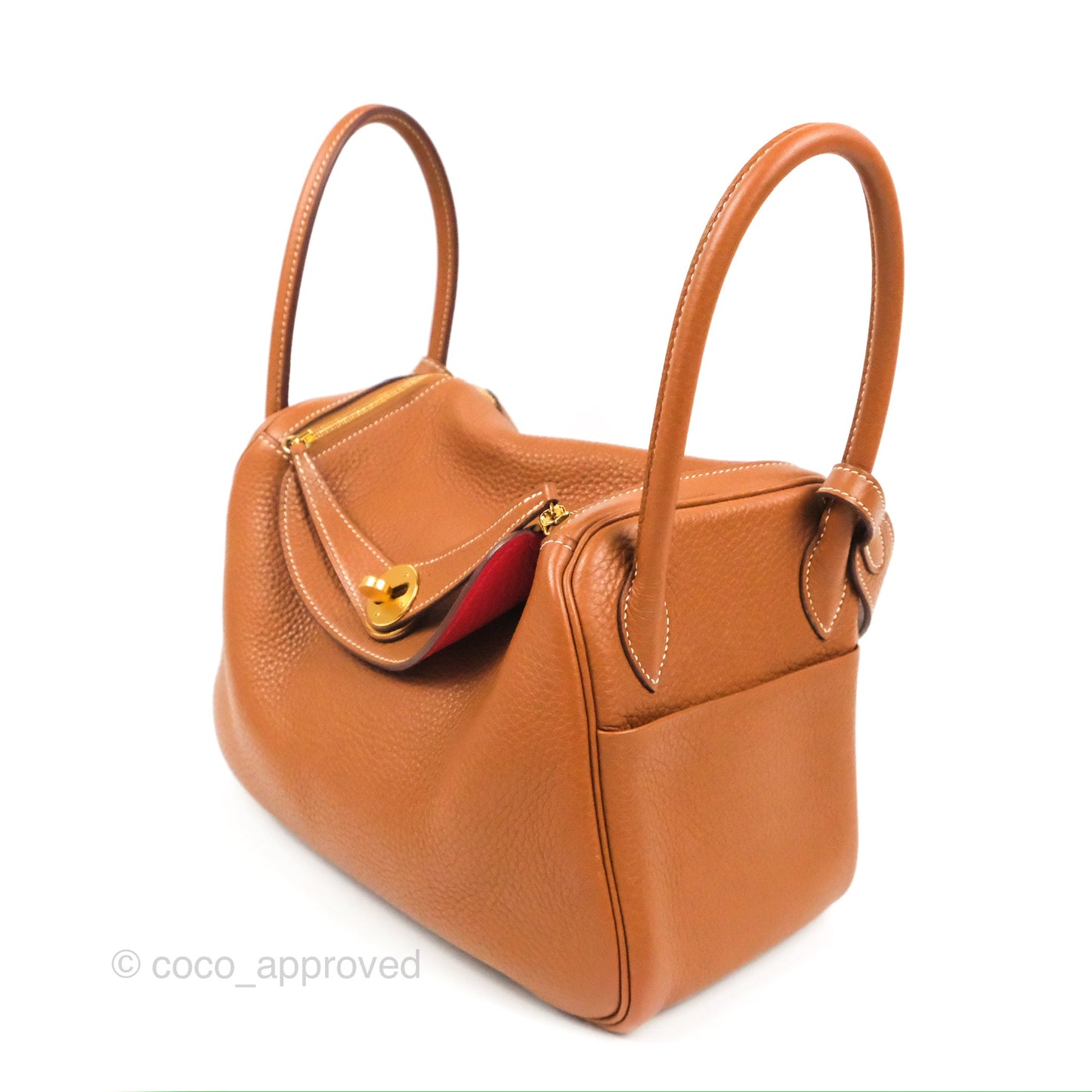 Hermès Lindy 26 Gold Verso Rouge Tomate Clemence Gold Hardware