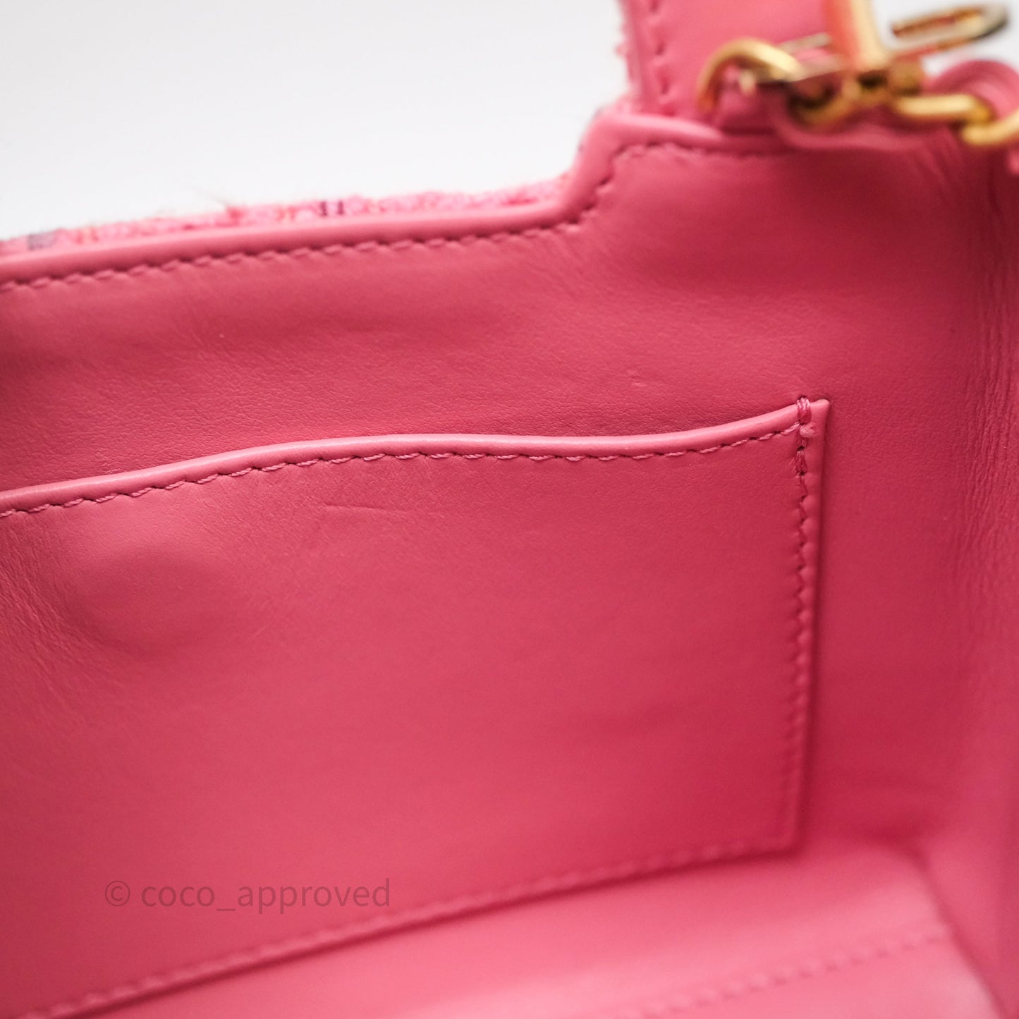 Chanel Kelly Bag Pink Tweed Aged Gold Hardware