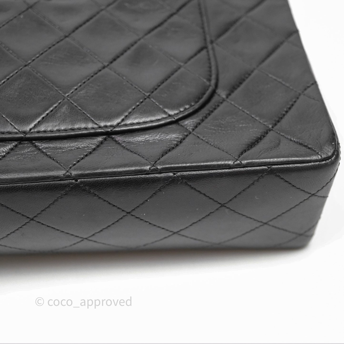 Chanel Classic Vintage Double Flap M/L Black Lambskin Gold Hardware
