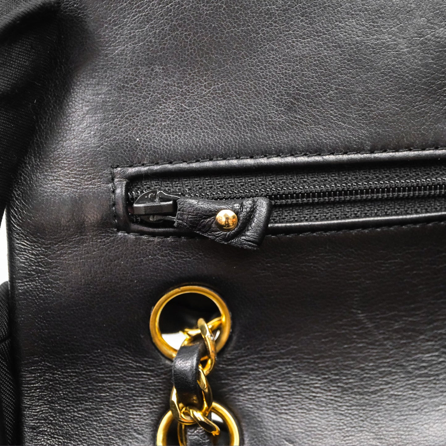 Chanel Classic Vintage Double Flap M/L Black Lambskin Gold Hardware