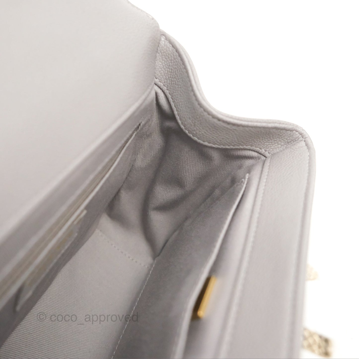 Chanel Quilted Medium Business Affinity Flap Grey Caviar Gold Hardware