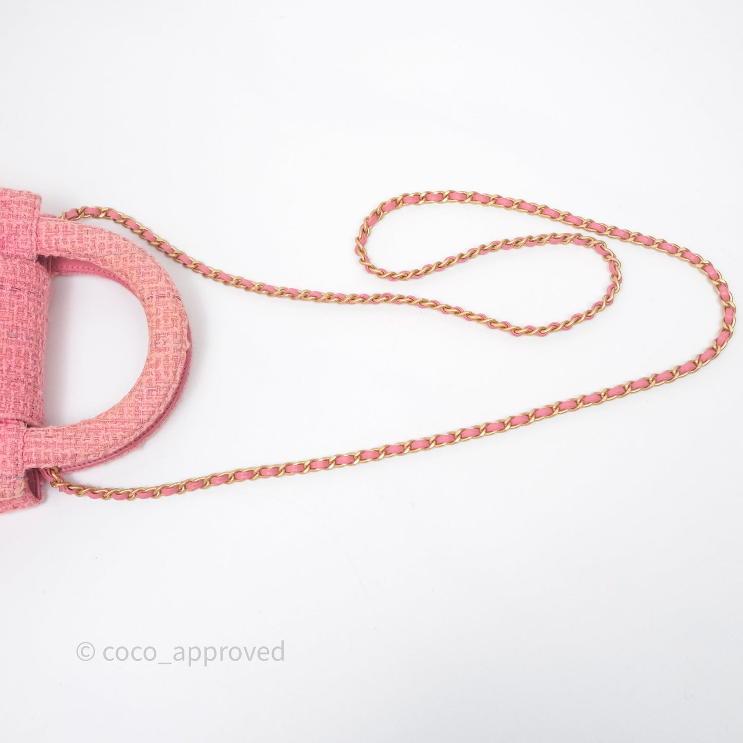 Chanel Kelly Bag Pink Tweed Aged Gold Hardware