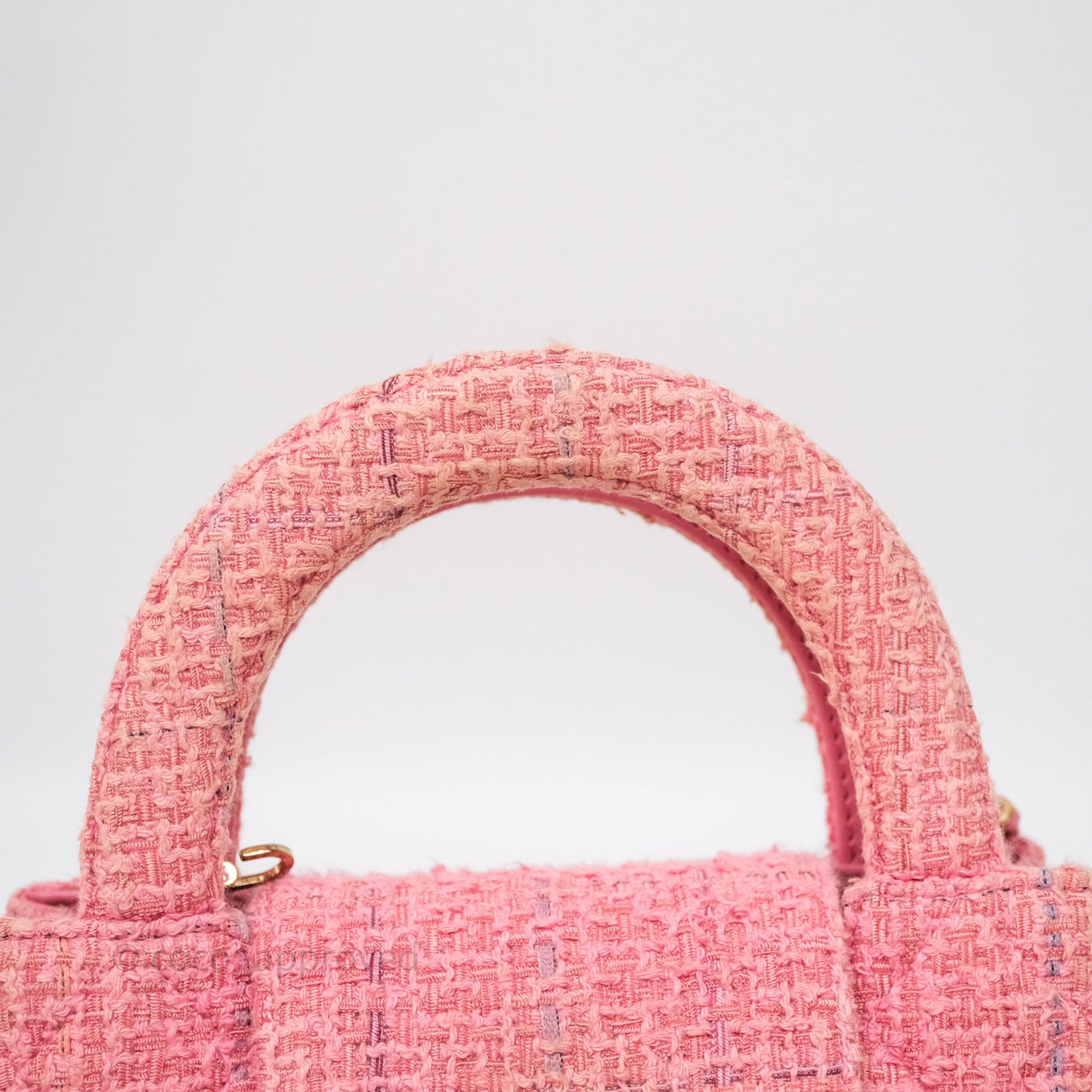 Chanel Kelly Bag Pink Tweed Aged Gold Hardware