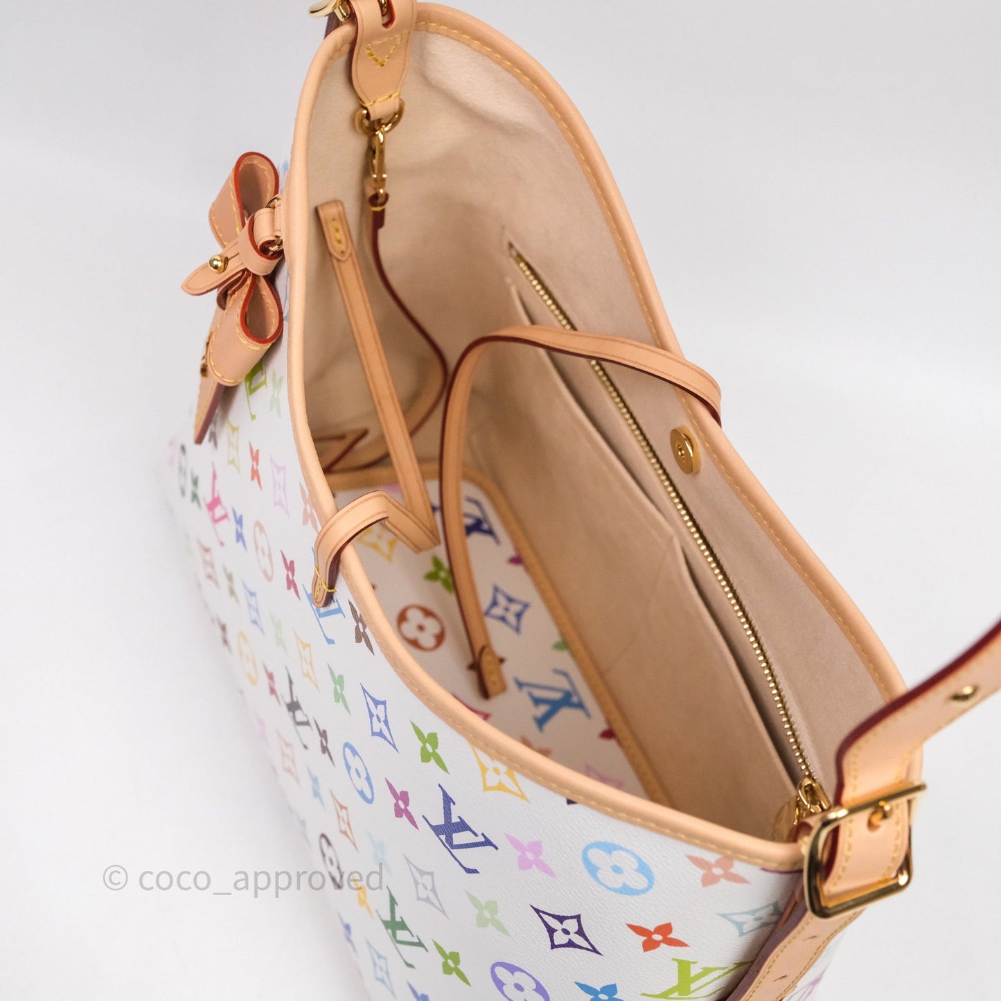 Louis Vuitton x Takashi Murakami CarryAll PM White Rainbow