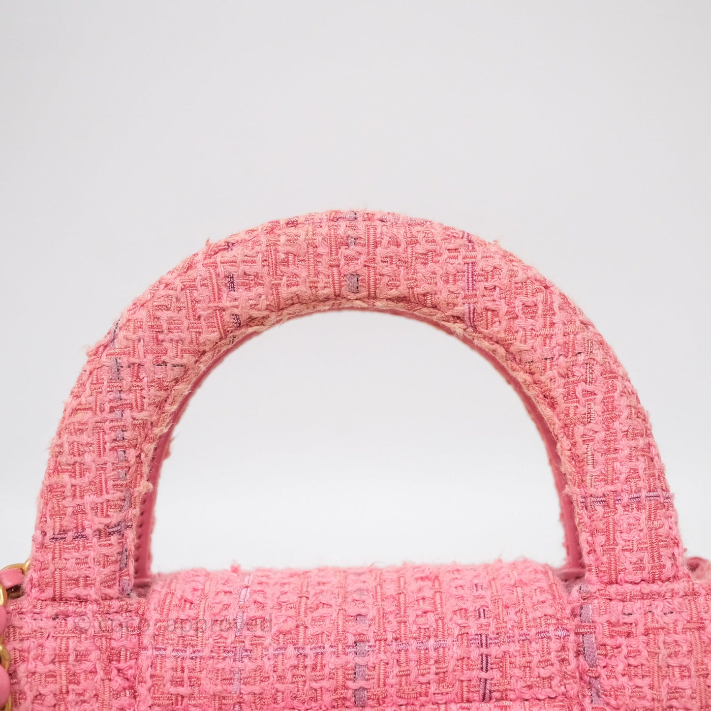 Chanel Kelly Bag Pink Tweed Aged Gold Hardware