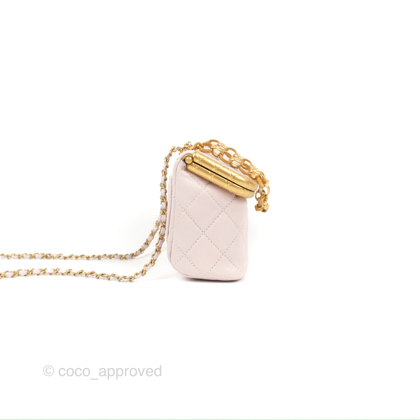 Chanel Kiss Lock Mini Vanity Pink Lambskin Gold Hardware