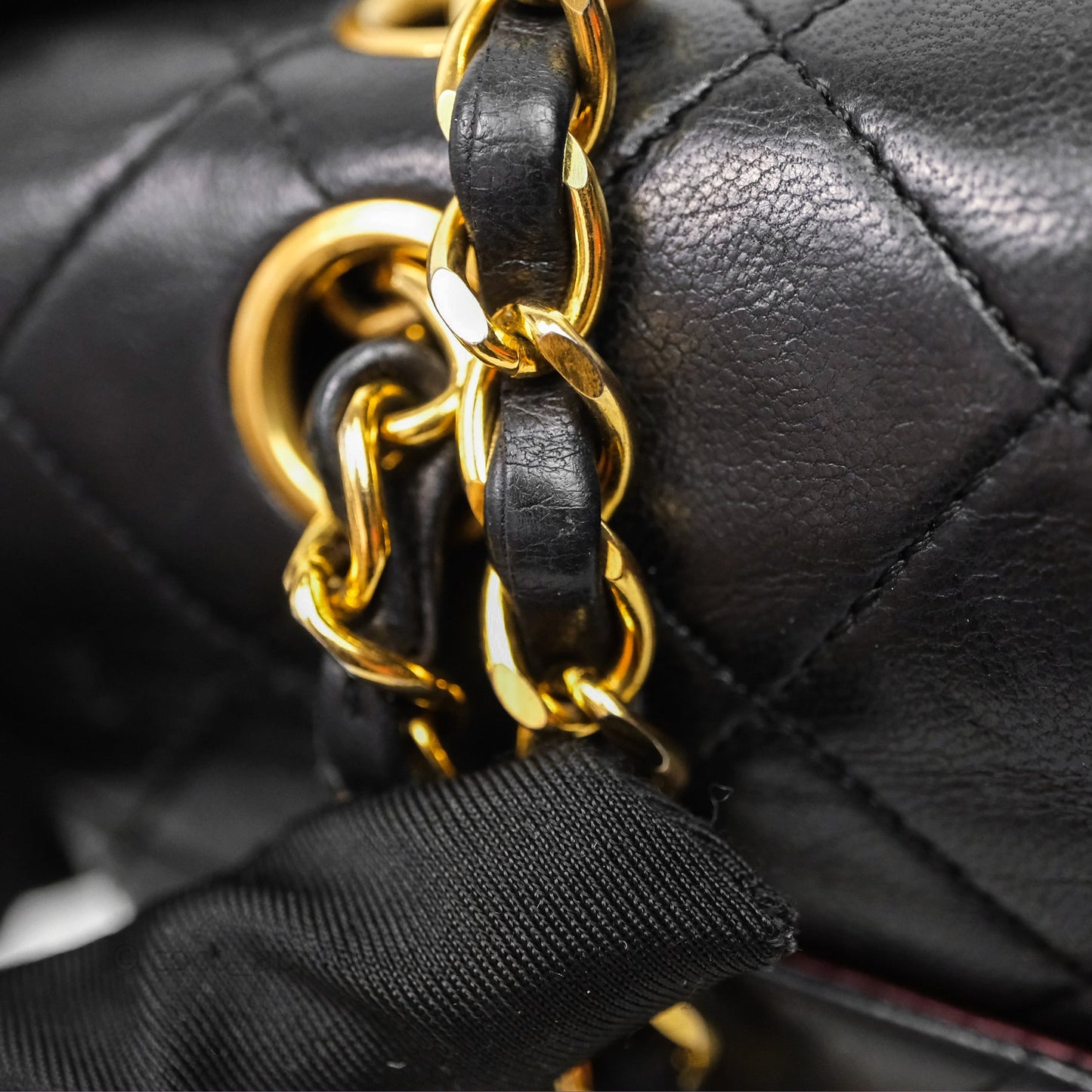 Chanel Classic Vintage Double Flap M/L Black Lambskin Gold Hardware