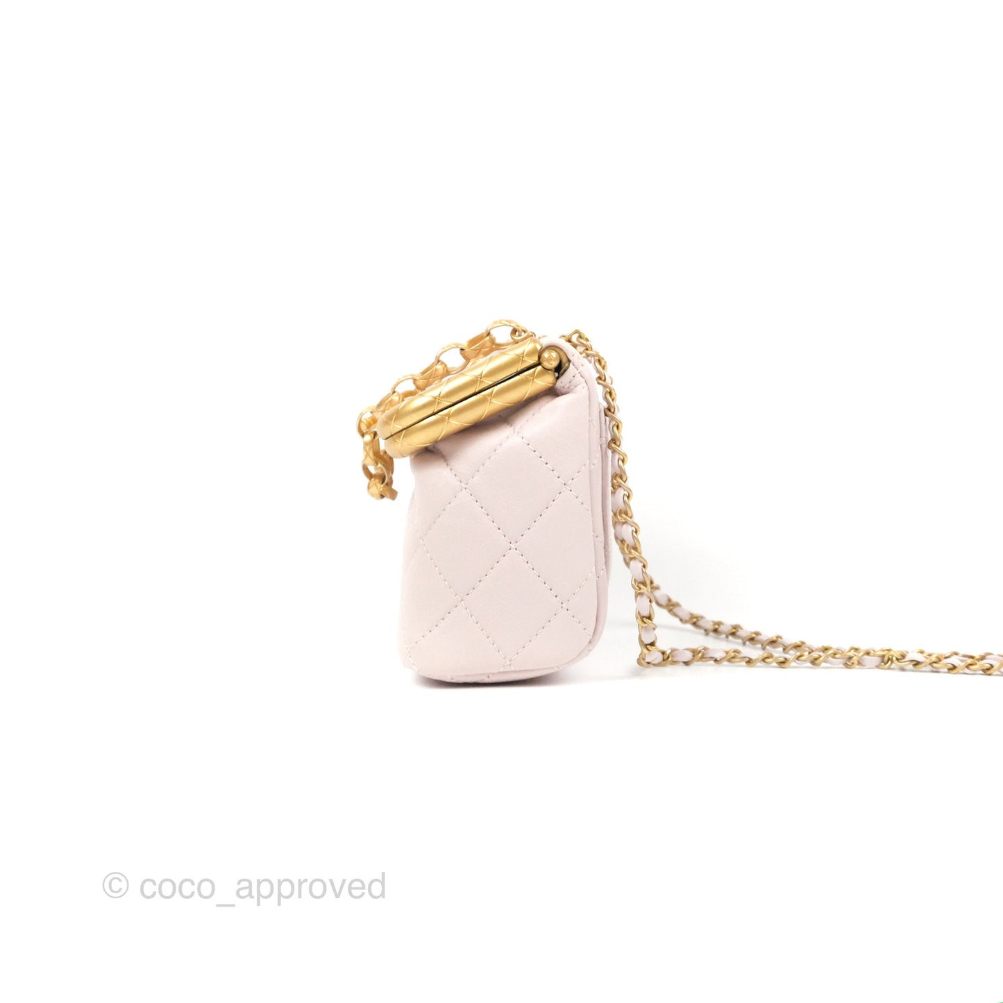 Chanel Kiss Lock Mini Vanity Pink Lambskin Gold Hardware