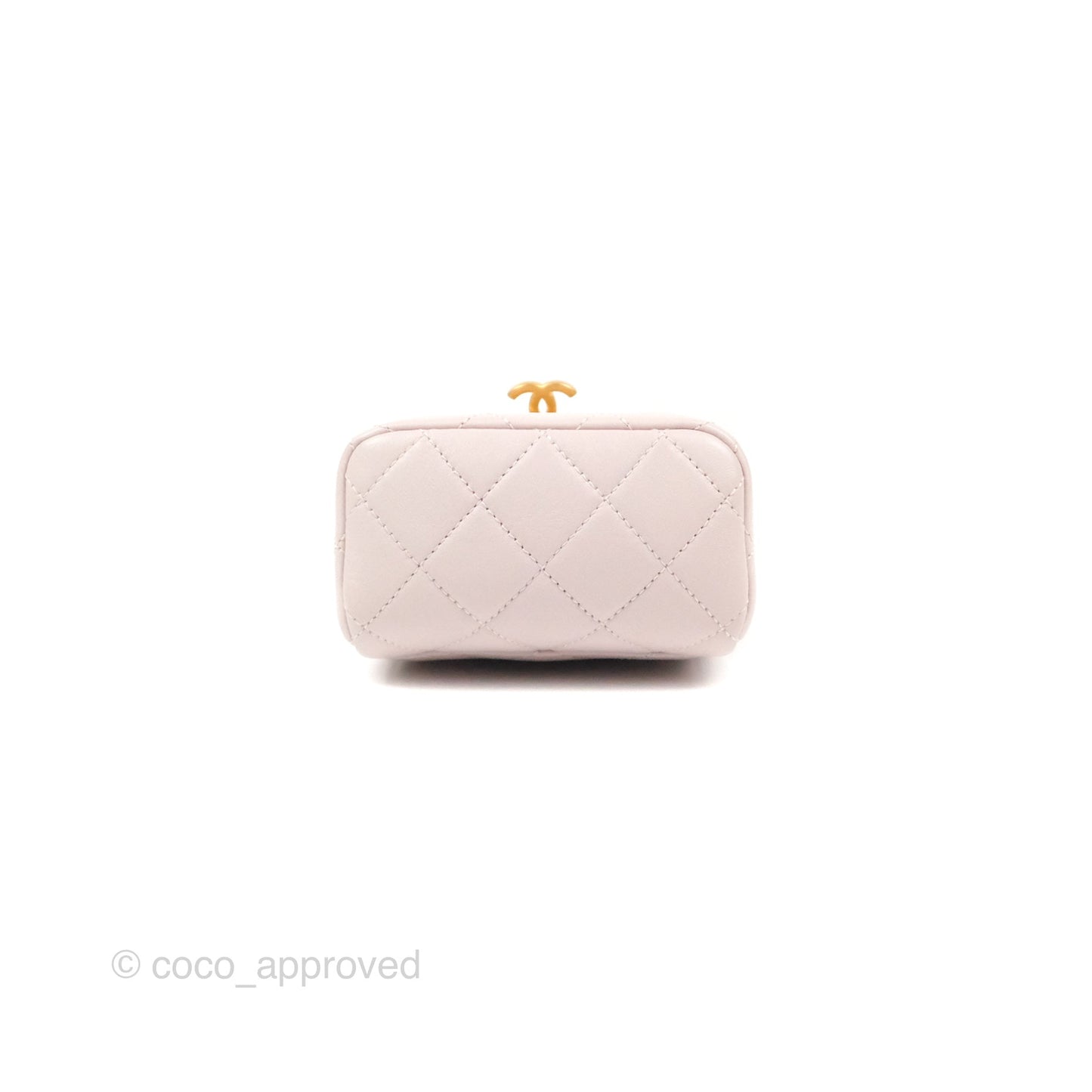 Chanel Kiss Lock Mini Vanity Pink Lambskin Gold Hardware