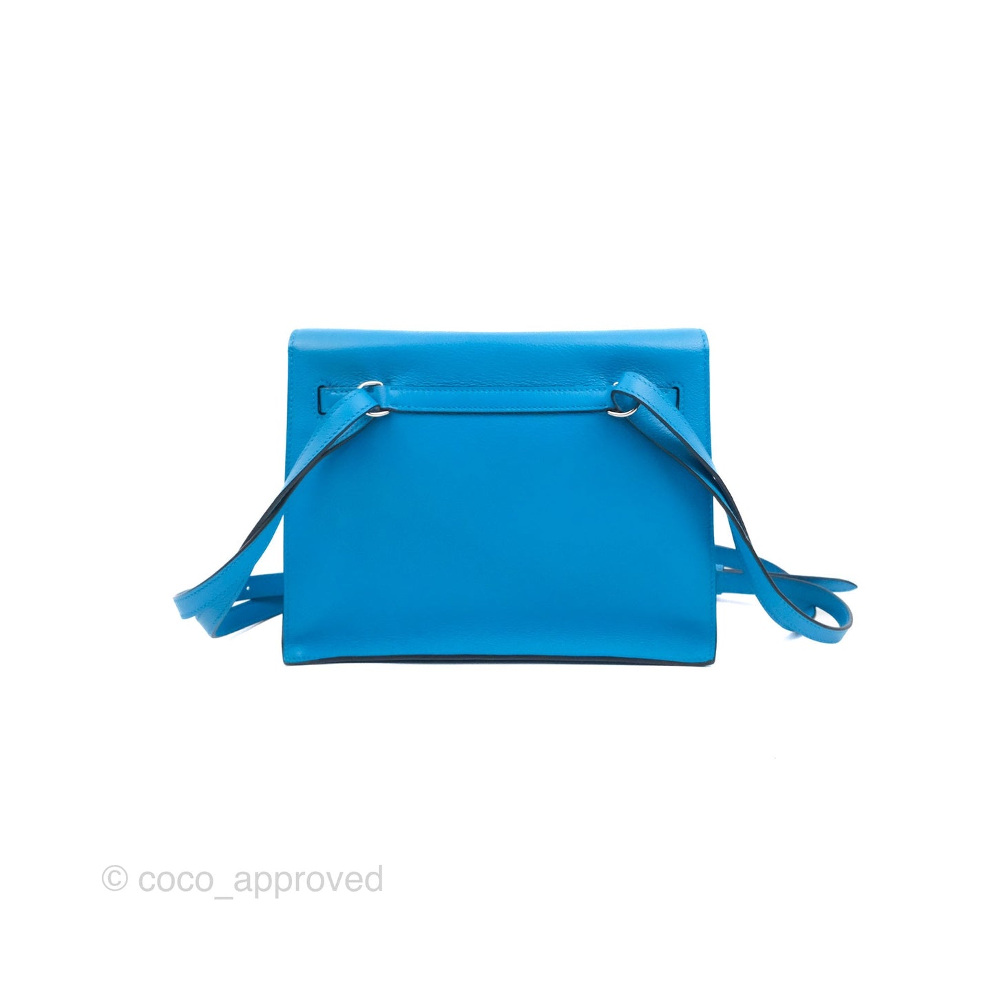 Hermès Kelly Danse II Bag Verso Veau Evercolor Bleu Frida/ Rose Mexico Palladium Hardware