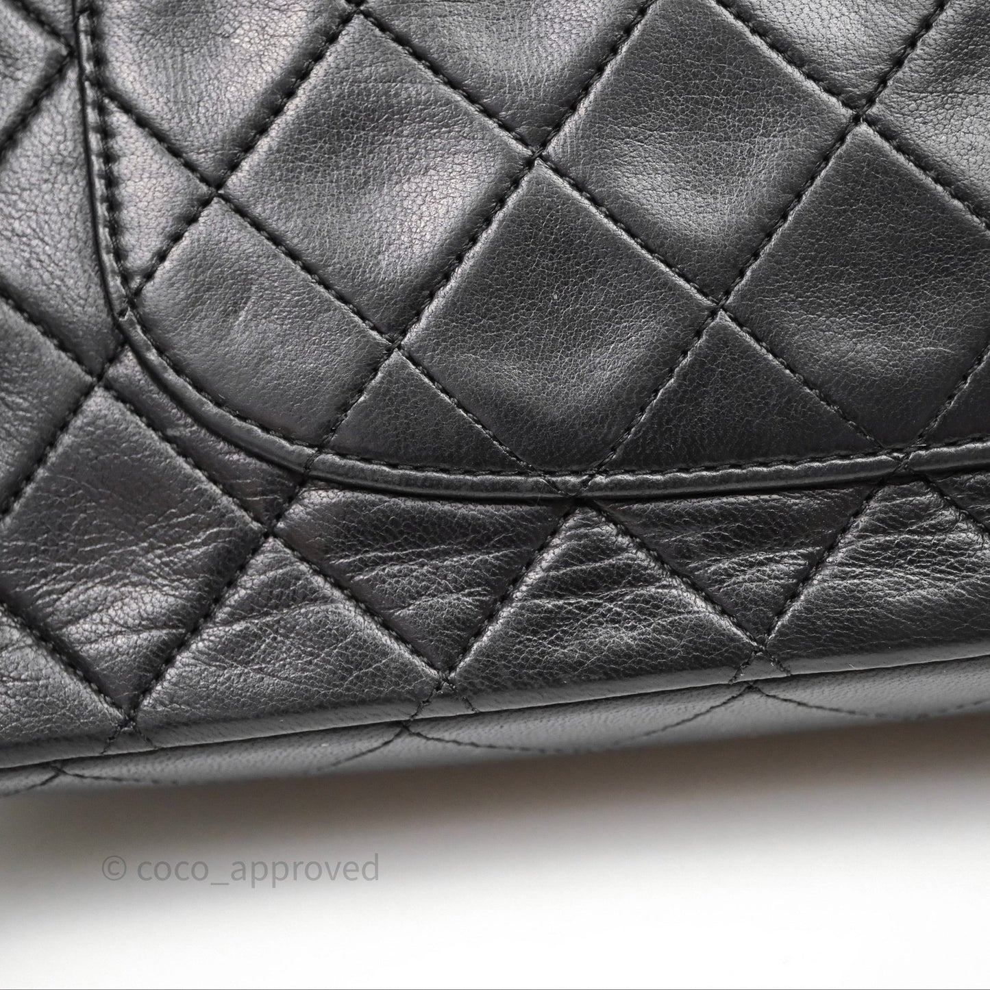 Chanel Classic Vintage Double Flap M/L Black Lambskin Gold Hardware