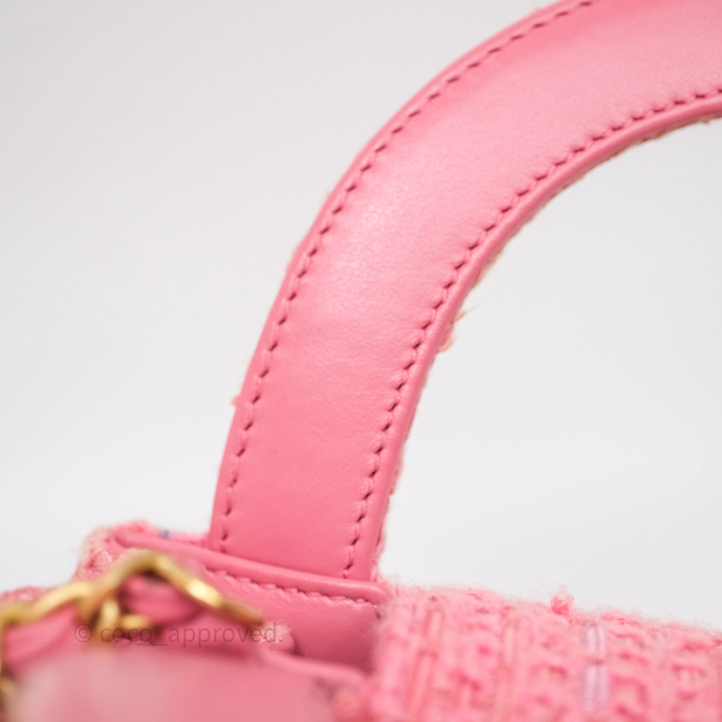 Chanel Kelly Bag Pink Tweed Aged Gold Hardware