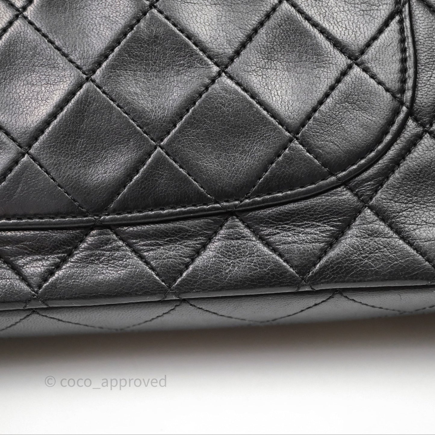 Chanel Classic Vintage Double Flap M/L Black Lambskin Gold Hardware